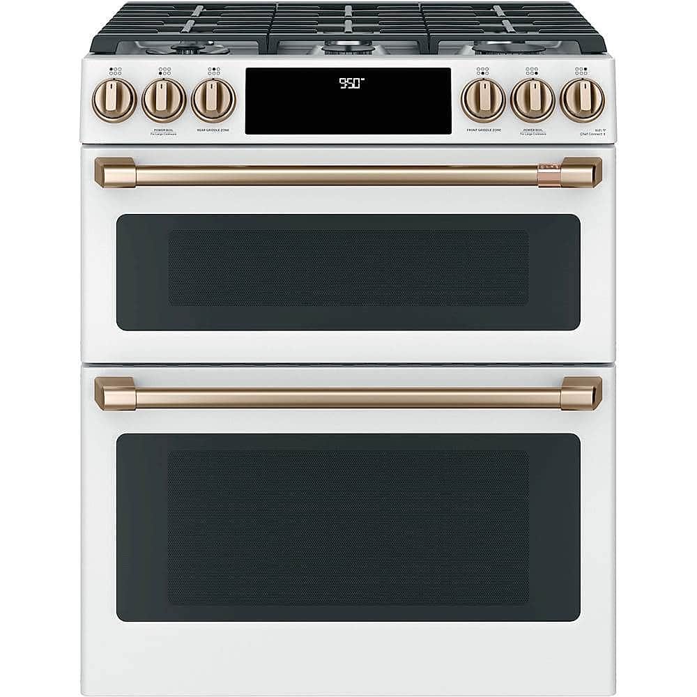 Café - 7 Cu. Ft. Self-Cleaning Slide-In Double Oven Dual Fuel Convection Range, Customizable - Matte White product image