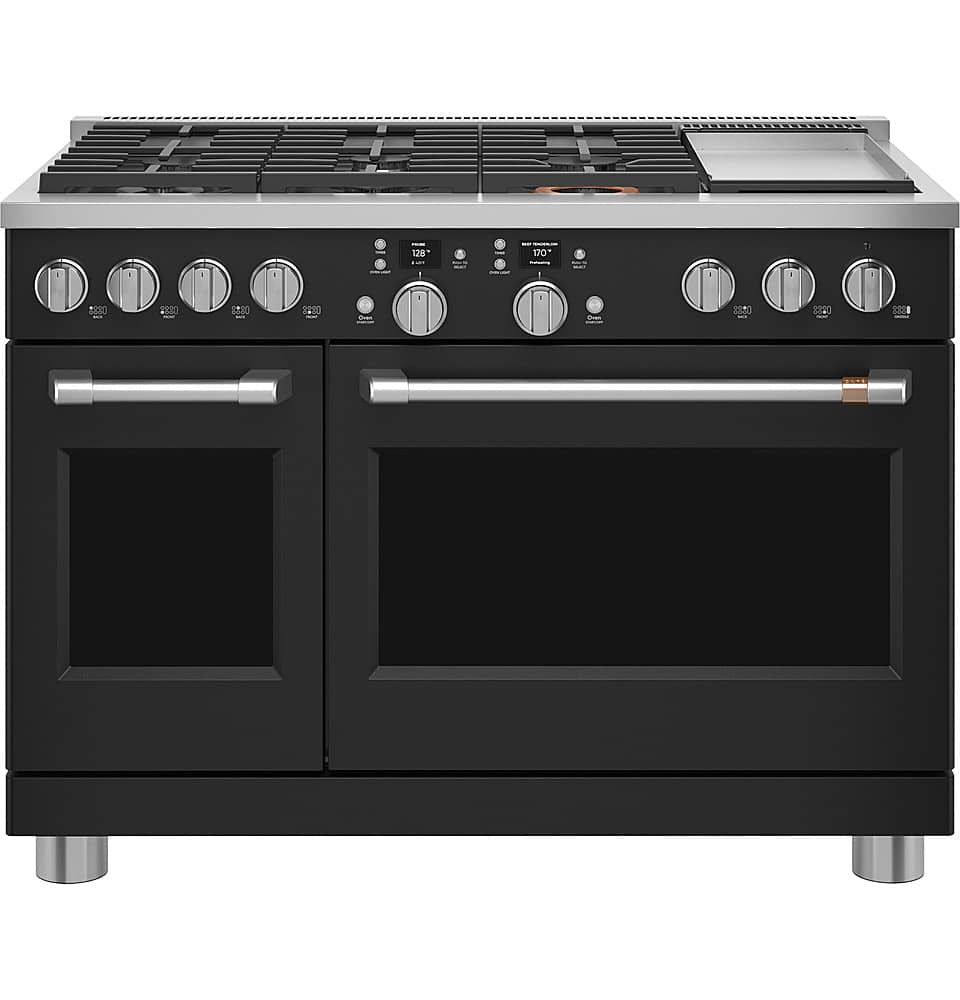 Café - 8.25 Cu. Ft. Freestanding Double Oven Dual Fuel True Convection Range with 6 Burners, Customizable - Matte Black prod…