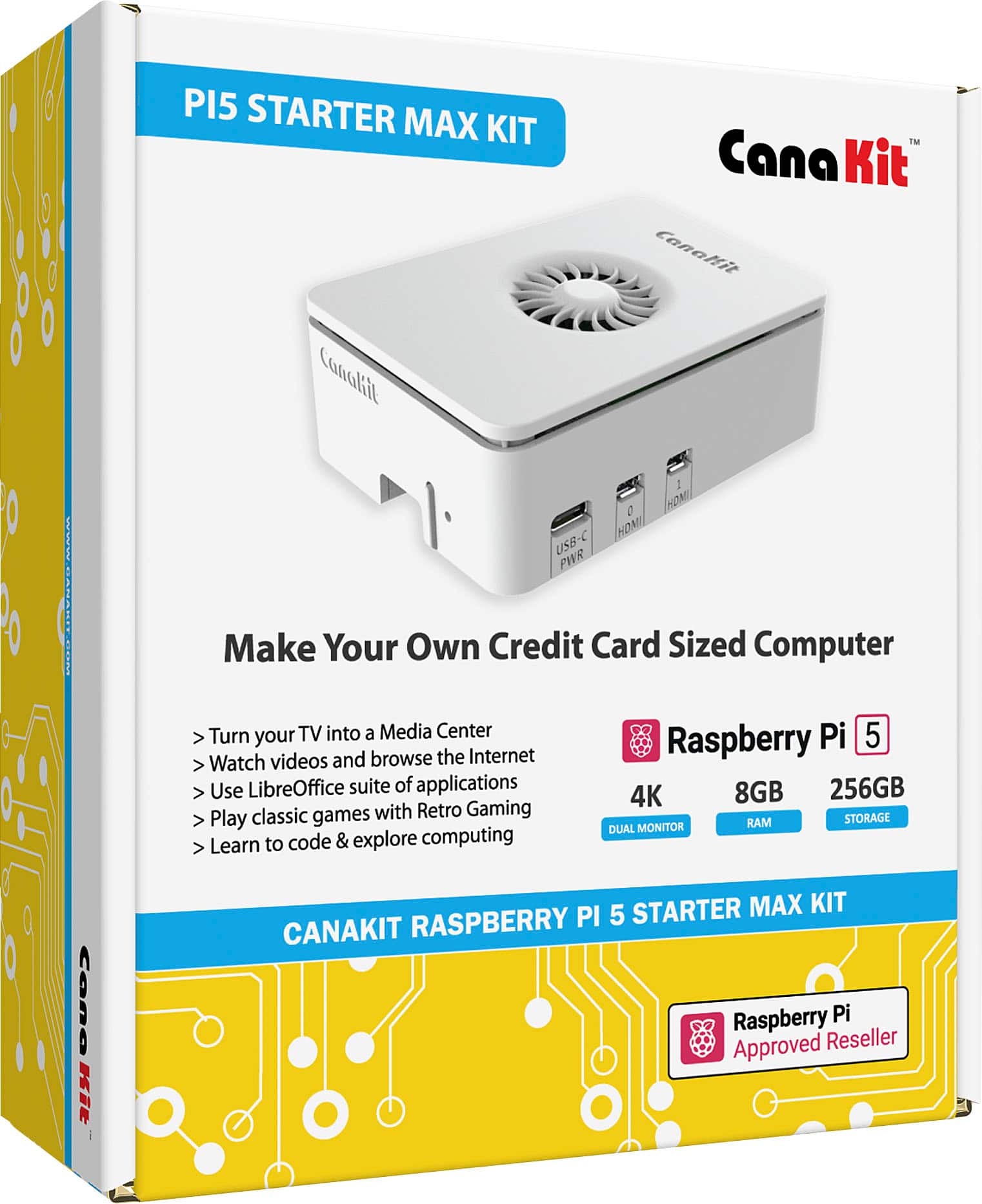 CanaKit - Raspberry Pi 5 Starter MAX Kit (8GB) - Turbine White product image