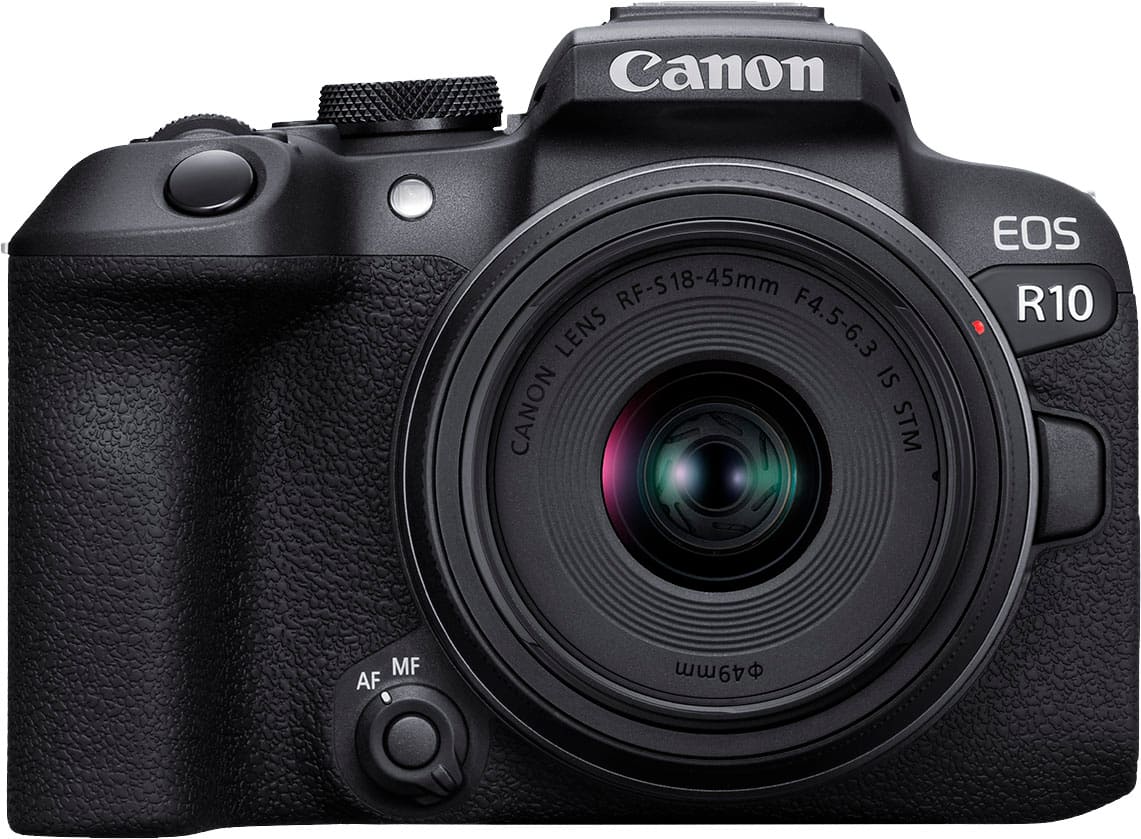 Canon - EOS R10 Mirrorless Camera with RF-S18-45 f/4.5-6.3 IS STM Lens - Black product image