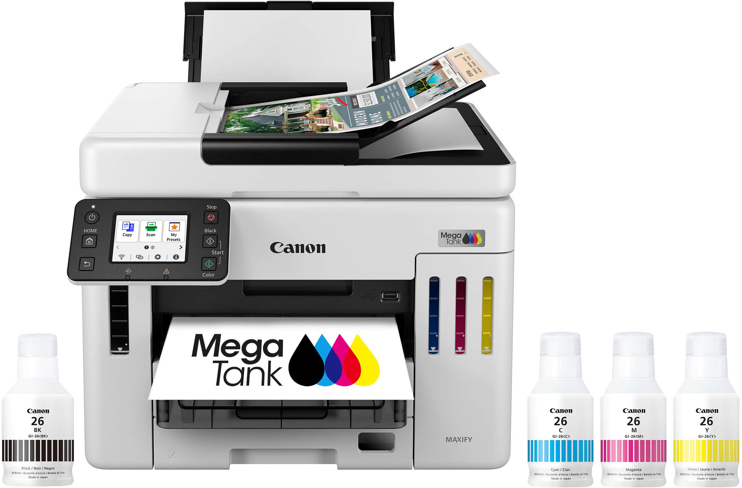 Canon - Megatank GX7120 Wireless All-In-One Supertank Inkjet Printer with Fax - White product image