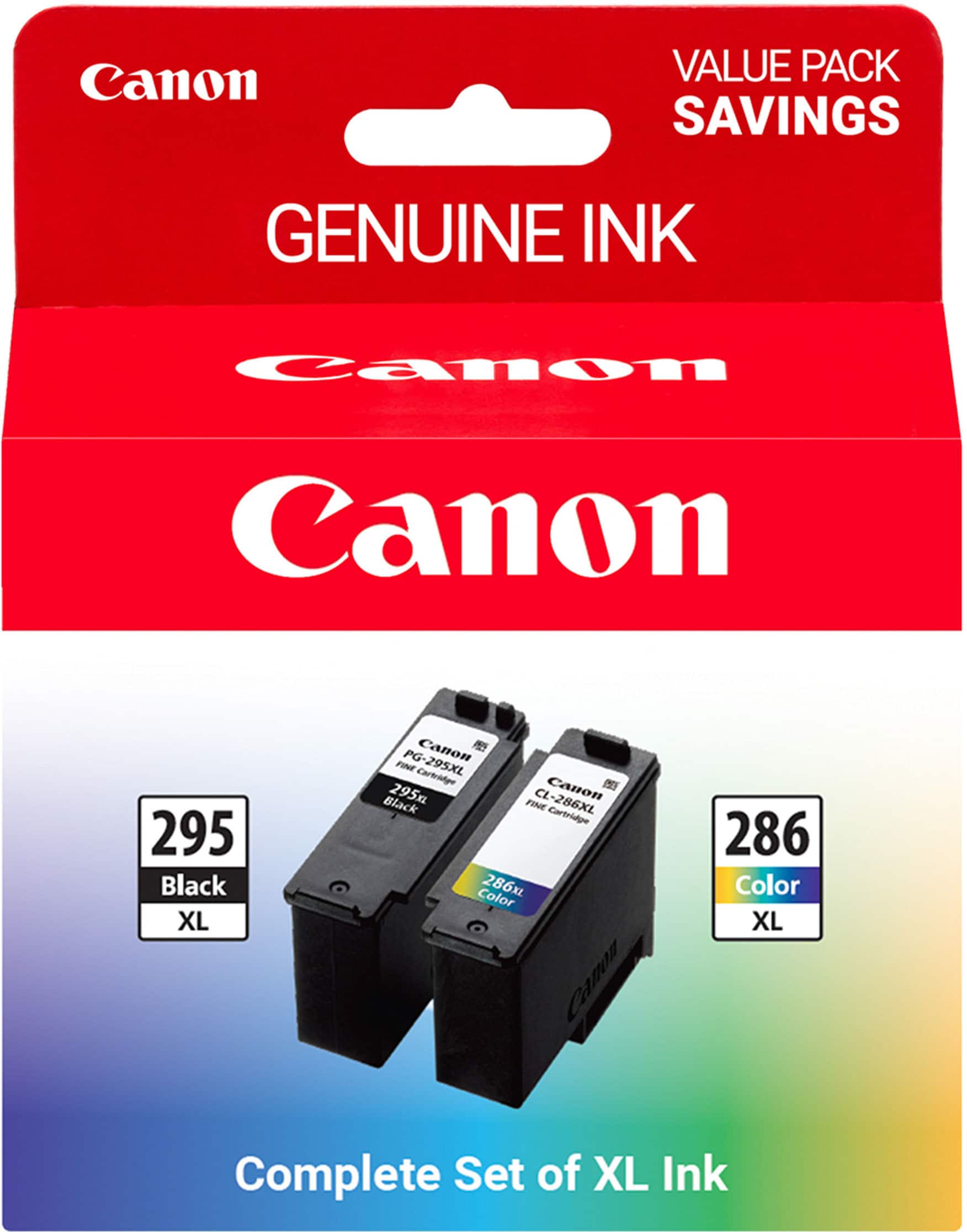 Canon - PG-295XL/CL-286XL High Yield Ink Cartridges (2-Pack) - Black/Tri-color product image