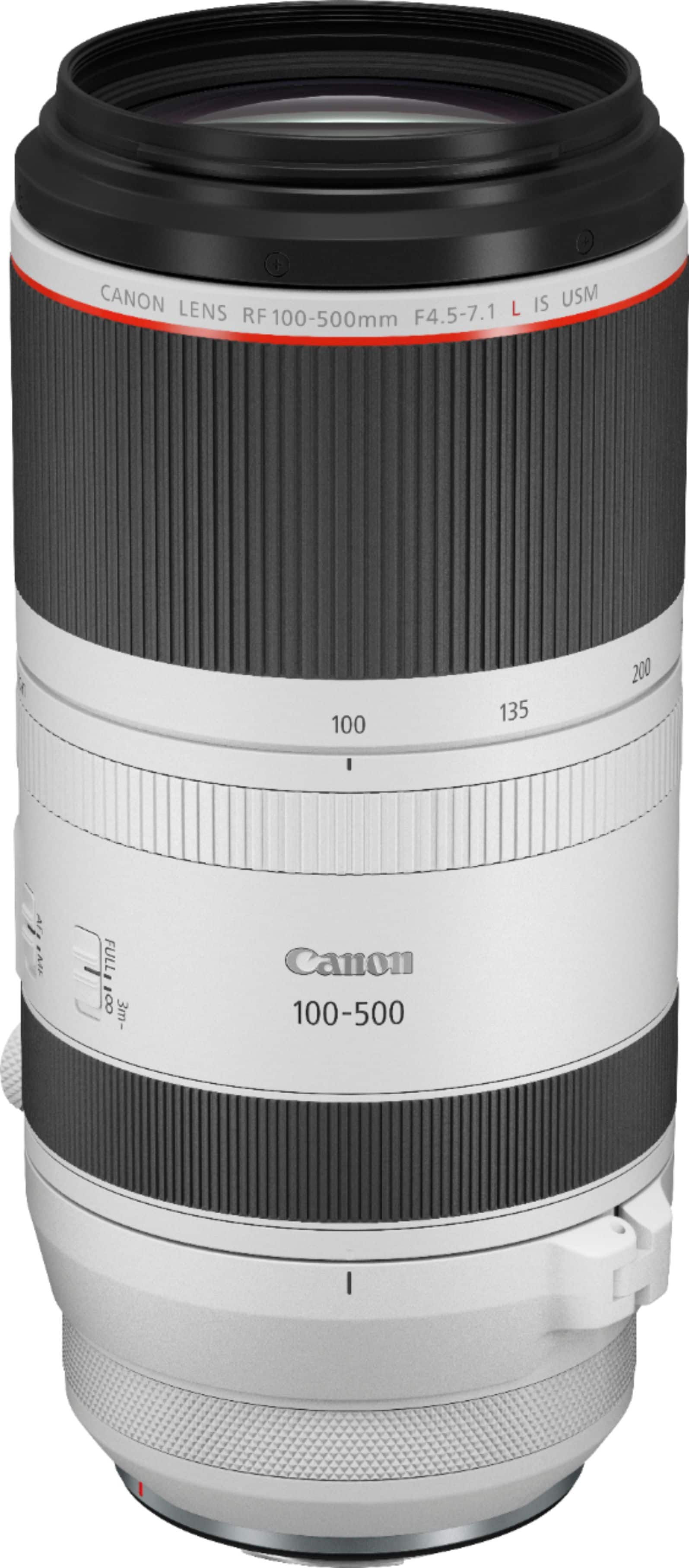Canon - RF100-500mm F4.5-7.1 L IS USM Telephoto Zoom Lens for EOS R-Series Cameras - White product image