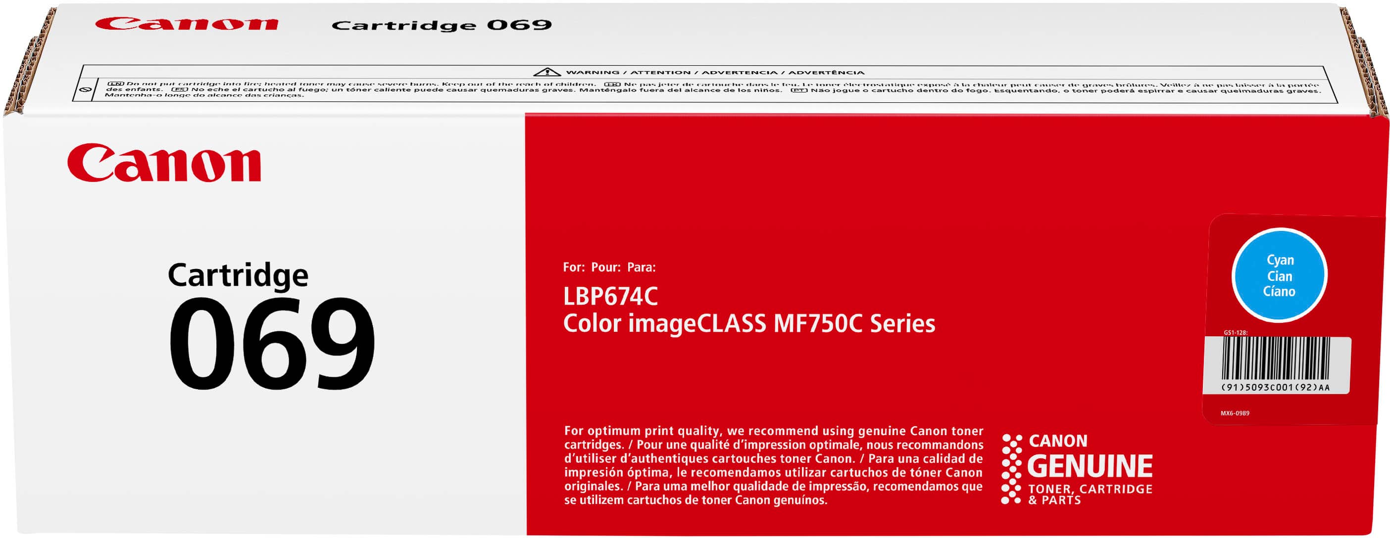 Canon - Toner 069 Standard Capacity Toner Cartridge - Cyan product image
