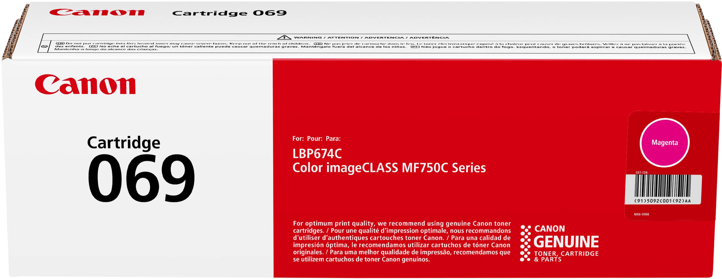 Canon - Toner 069 Standard Capacity Toner Cartridge - Magenta product image