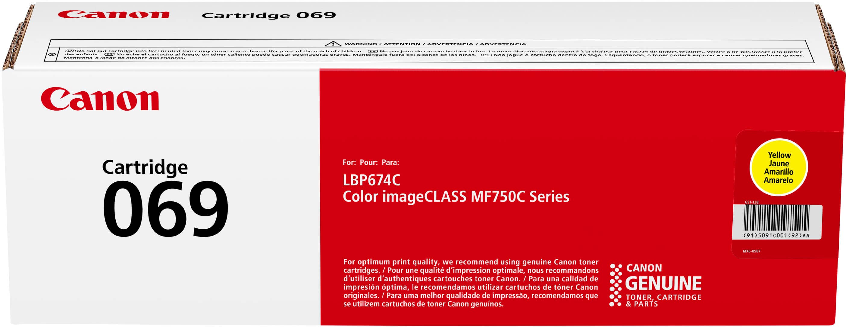 Canon - Toner 069 Standard Capacity Toner Cartridge - Yellow product image