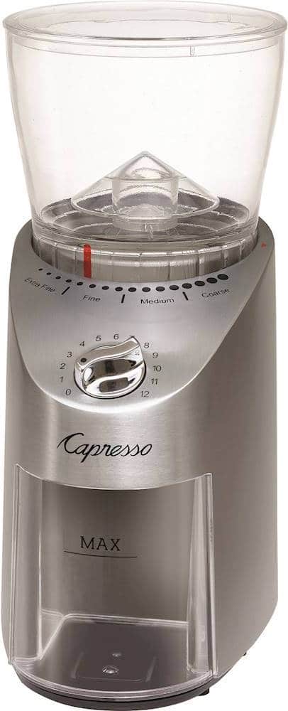 Capresso - Infinity Plus 4-Oz. Conical Burr Coffee Grinder - Stainless Steel product image