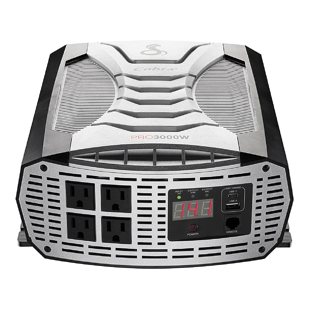 Cobra - PRO 3000 Watt Power Inverter with Fast Charge USB and Remote Control - Black product image