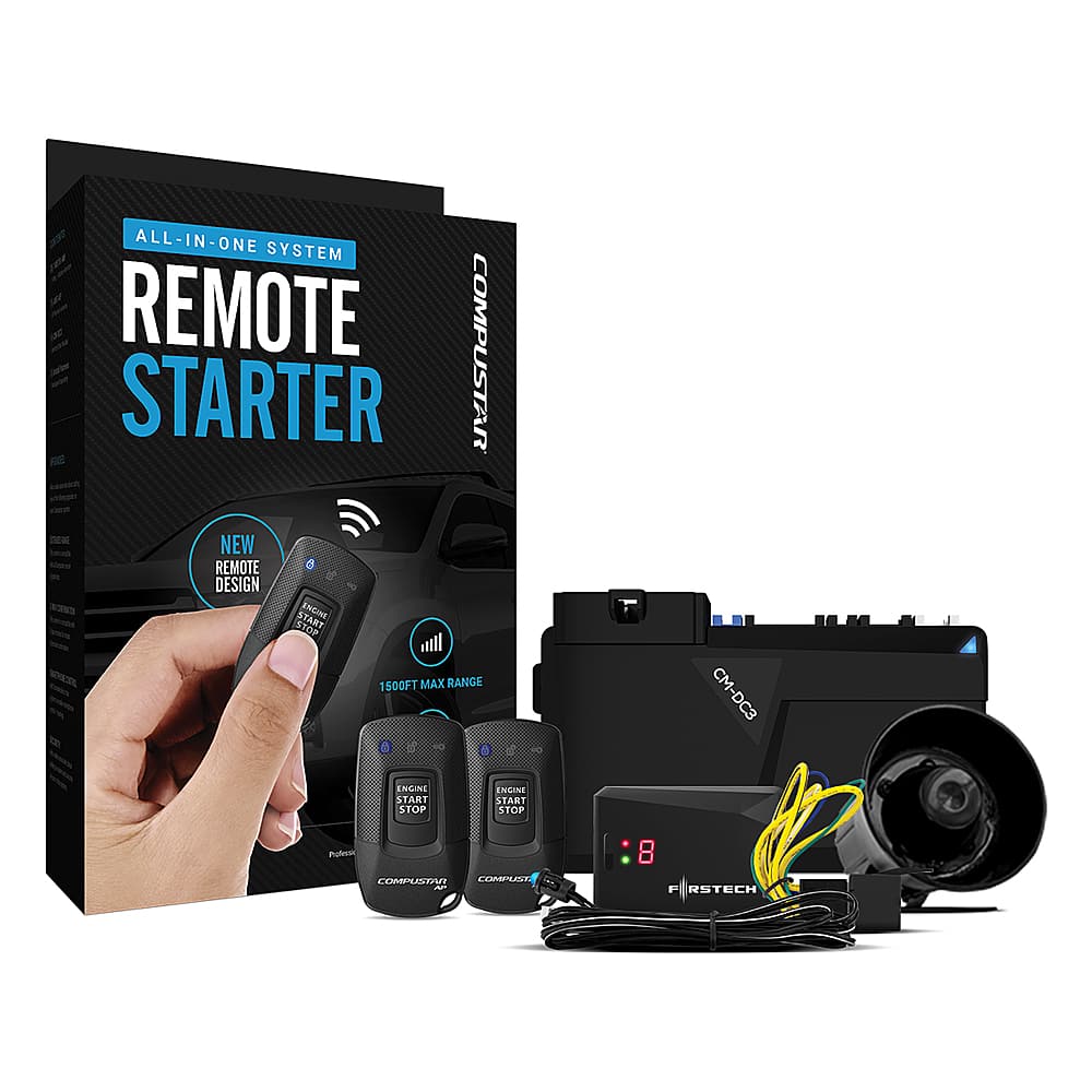 Compustar - 1-Way remote start kit with security - Installation Included - Black product image
