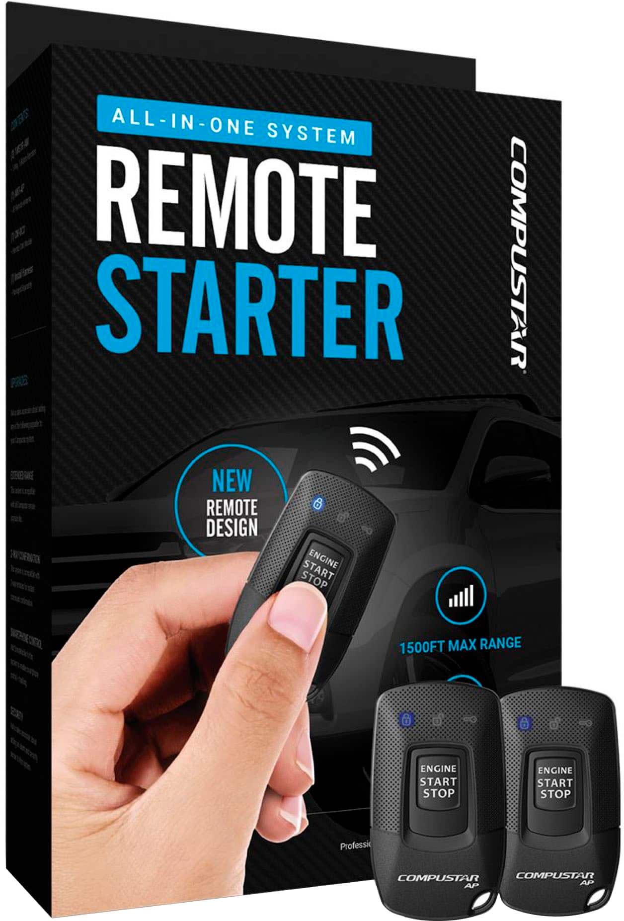 Compustar - 1-Way Remote Start System - Installation Included - Black product image
