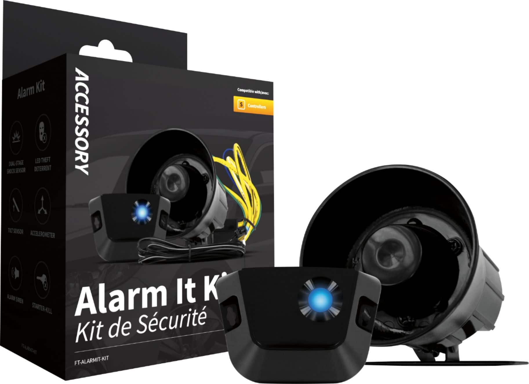 Compustar - Vehicle Alarm Add-on Kit for Remote Start Systems - Black/Gray product image