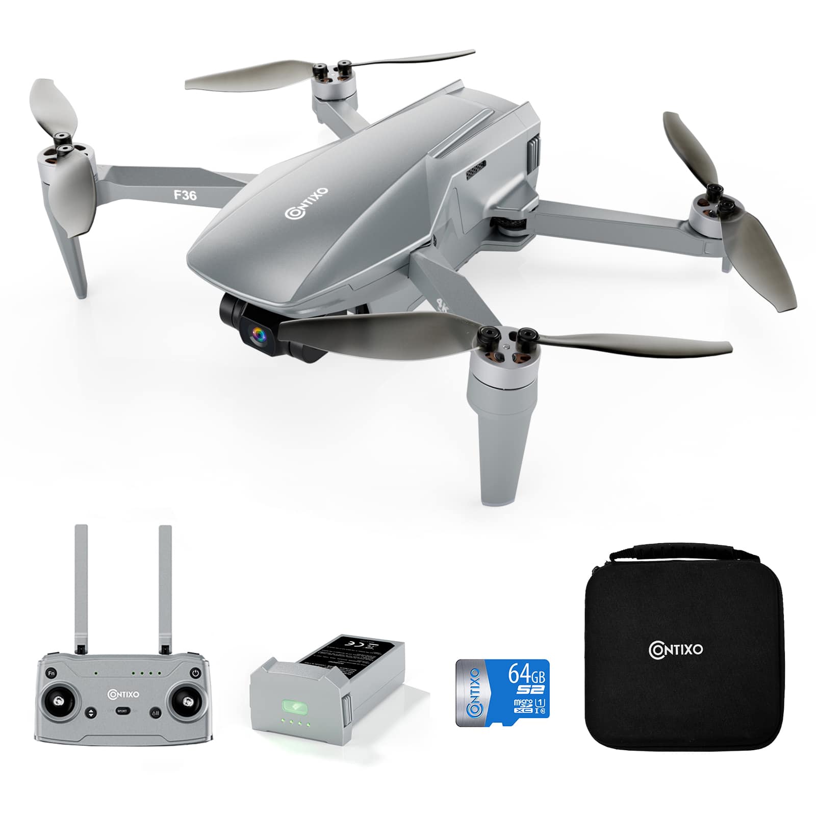 Contixo - F36 Gimbal Drone with Remote Controller - Silver product image
