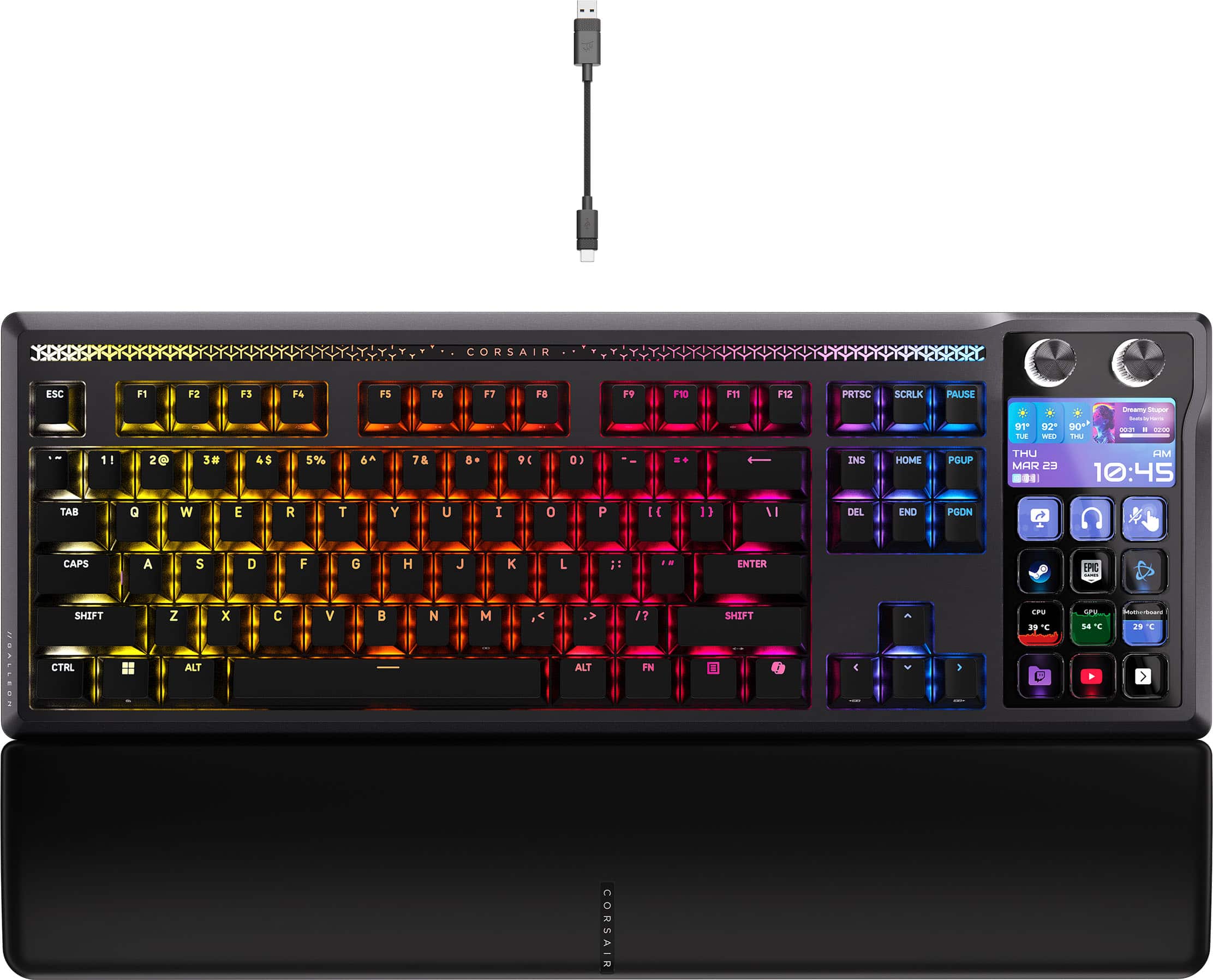 CORSAIR - GALLEON 100 SD Stream Deck-Integrated Mechanical Gaming Keyboard - Black product image