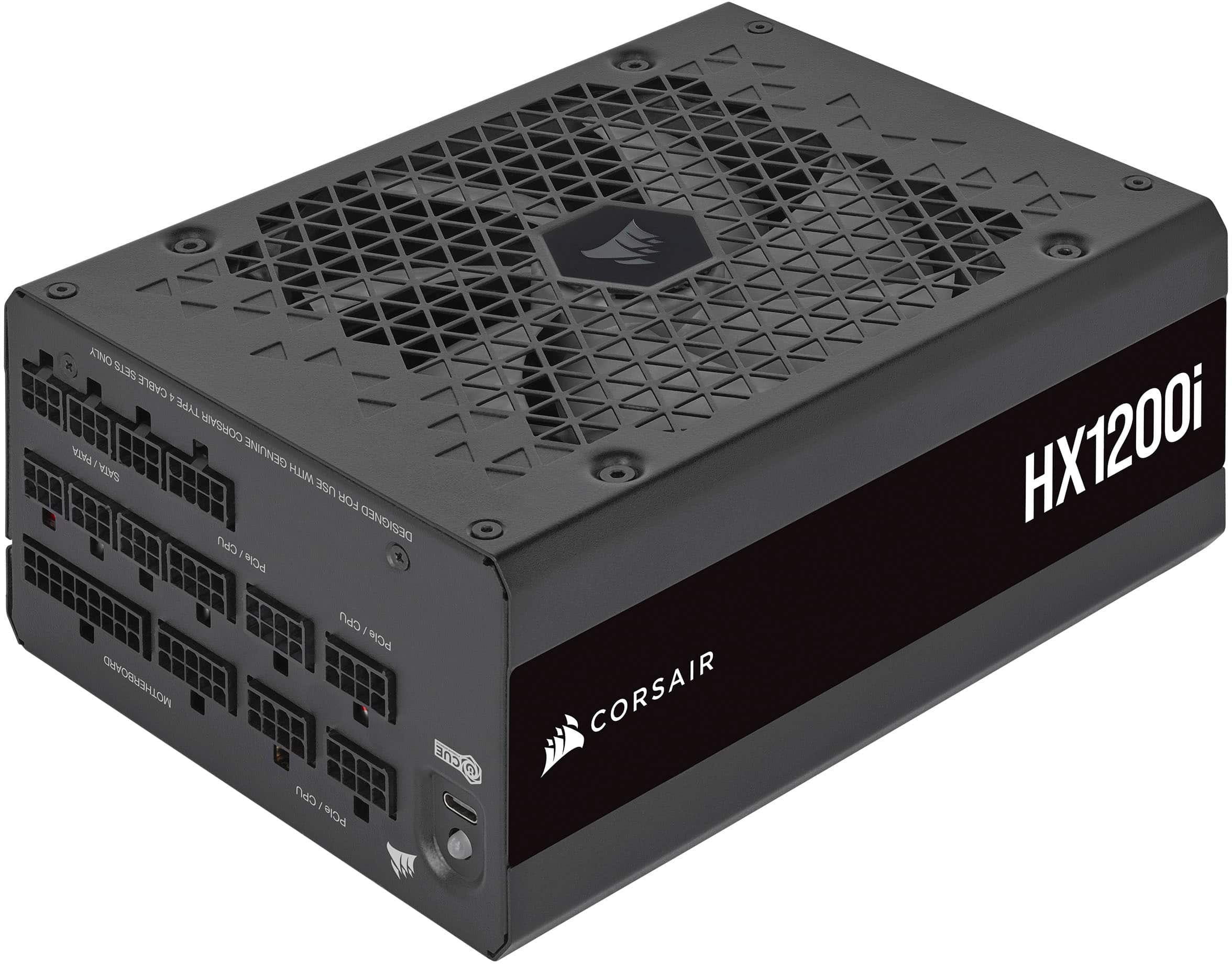 CORSAIR - HXi Series HX1200i 80 PLUS Platinum Cybenetics Platinum Fully Modular ATX Power Supply - Black product image