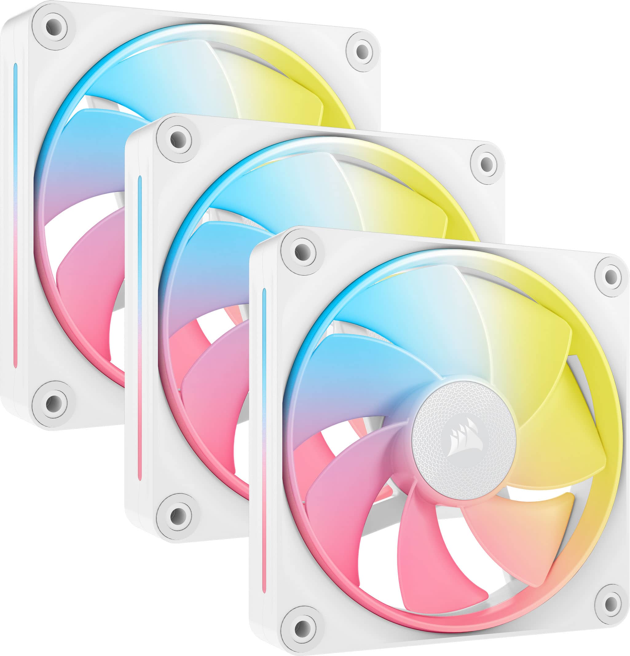CORSAIR - iCUE LINK LX120-R RGB 120mm PWM Reverse Blade Computer Case Fan Starter Kit (3-pack) - White product image
