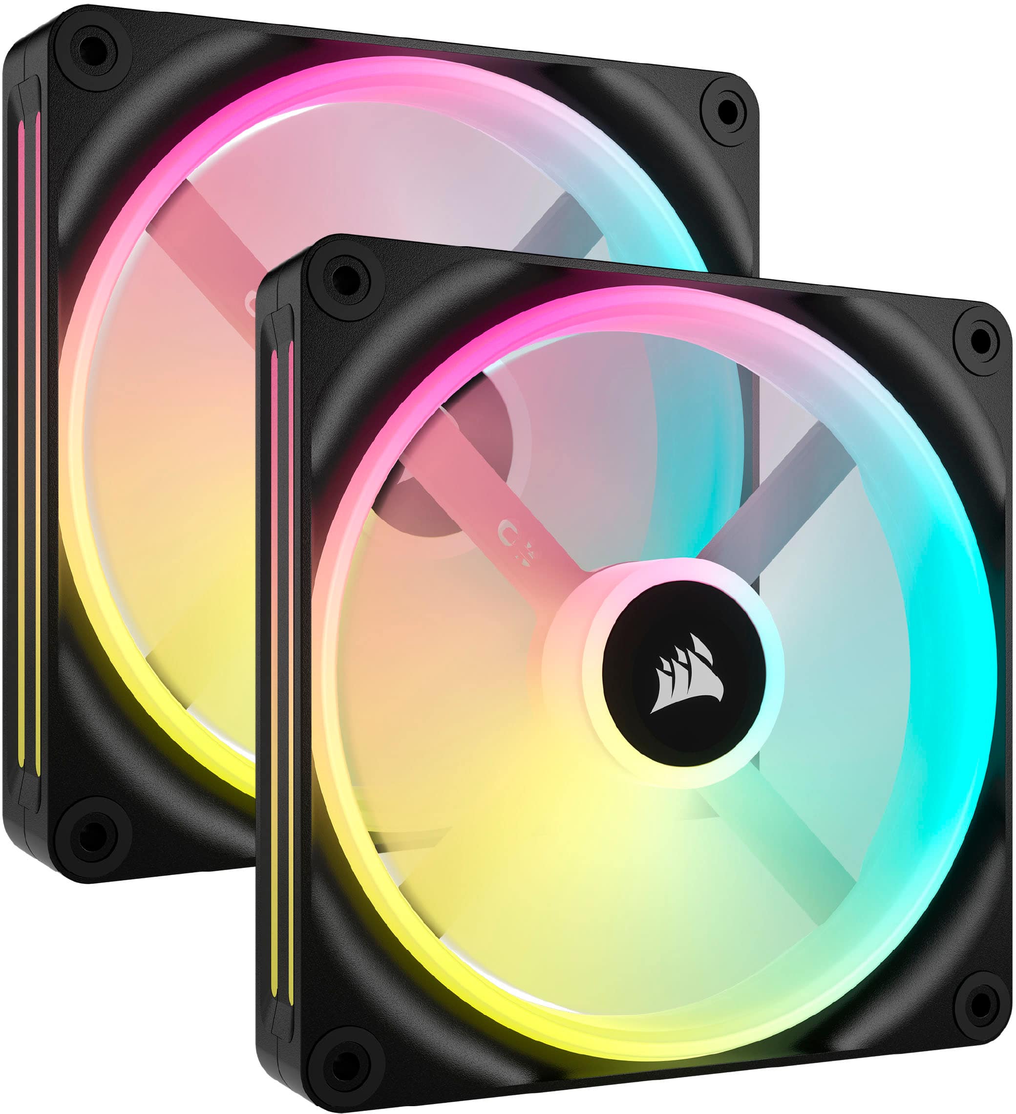 CORSAIR - iCUE LINK QX140 RGB 140mm PWM Computer Case Fan with iCUE LINK System Hub Kit (2-pack) - Black product image