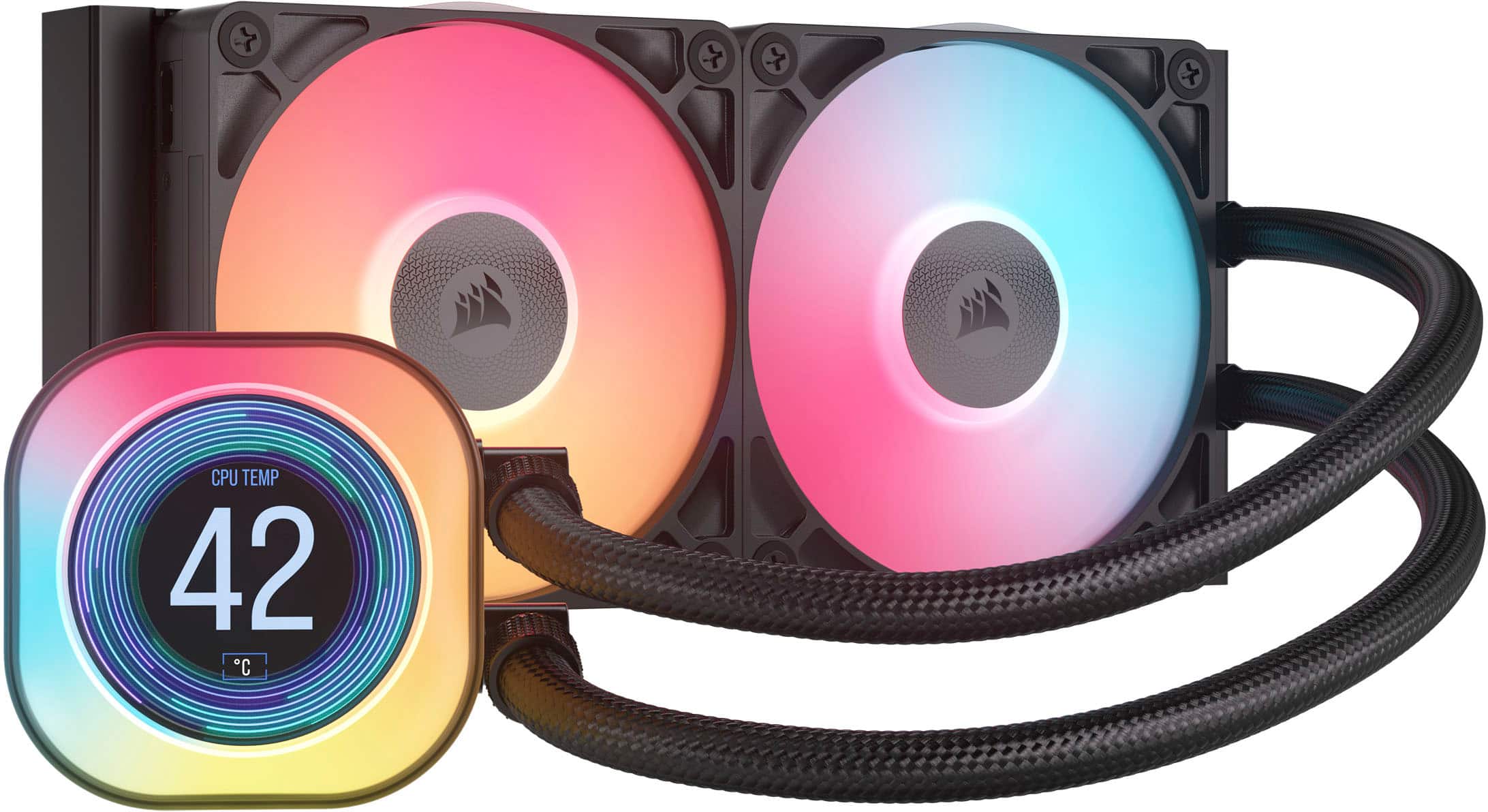 CORSAIR - iCUE LINK TITAN 240 RX LCD Liquid CPU Cooler - Black product image
