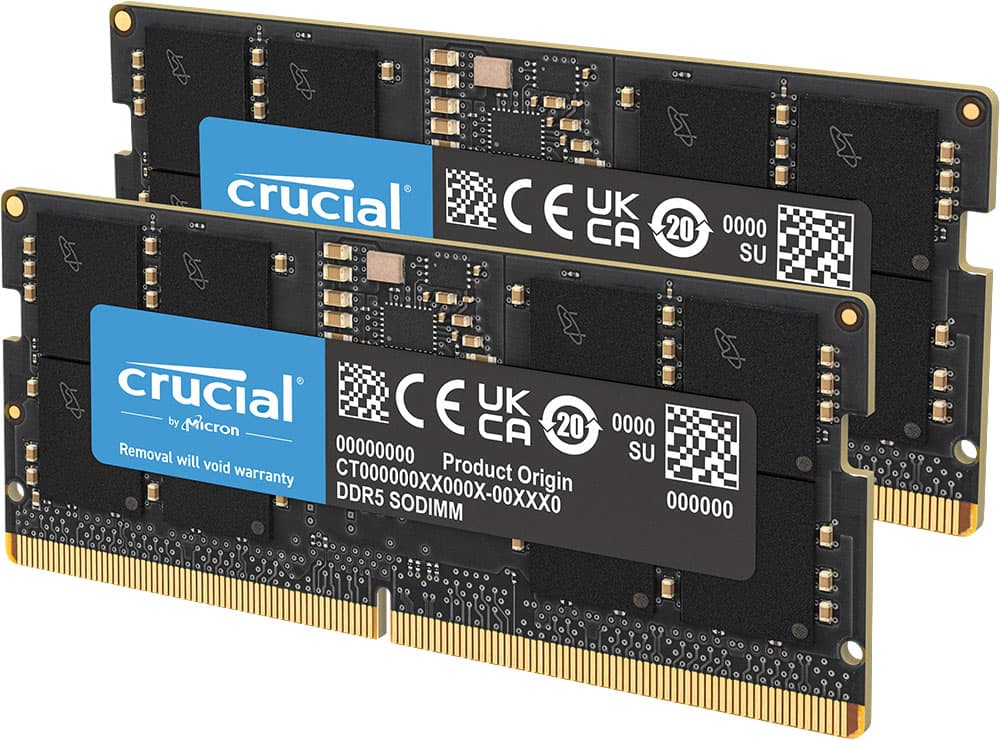 Crucial - 128GB Kit (2x64GB) DDR5 5600MHz C46 SODIMM Laptop Memory - Black product image