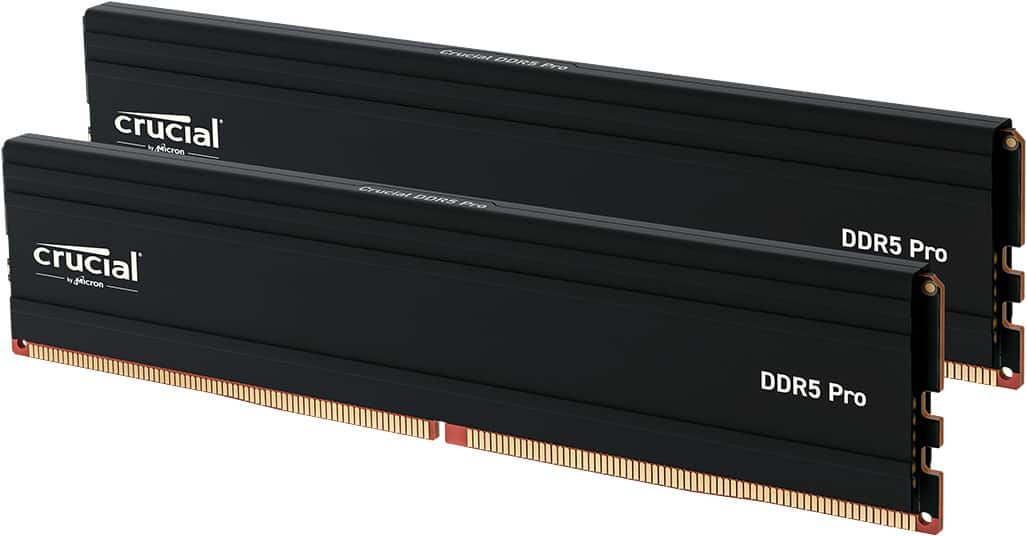 Crucial - Pro 128GB (2x64GB) DDR5 5600MHz C46 UDIMM Desktop Memory - Black product image