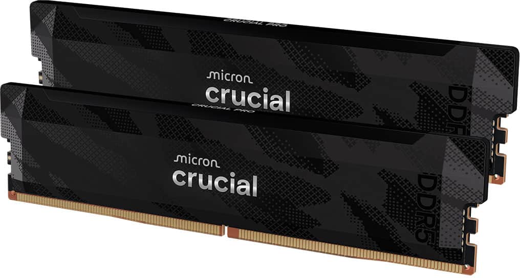 Crucial - Pro Overclocking 32GB (2x16GB) DDR5 6400MHz C32 UDIMM Desktop Memory - Black product image