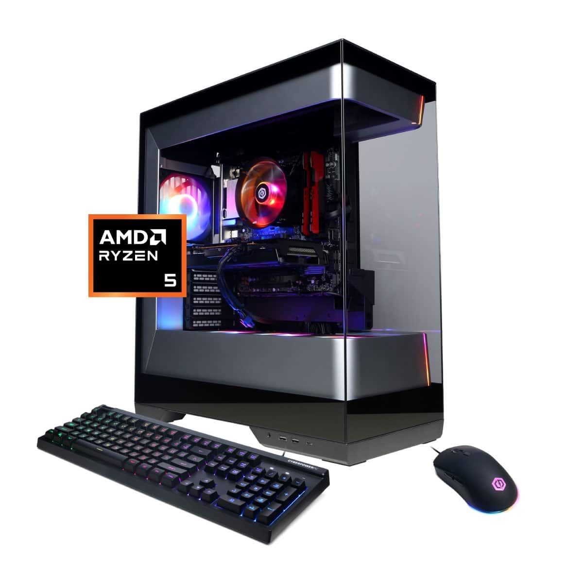 CyberPowerPC - Gaming Desktop - AMD Ryzen 5 5500 - AMD Radeon RX 6500 XT 4GB - 16GB Memory - 1TB PCIe 4.0 SSD - Black produc…