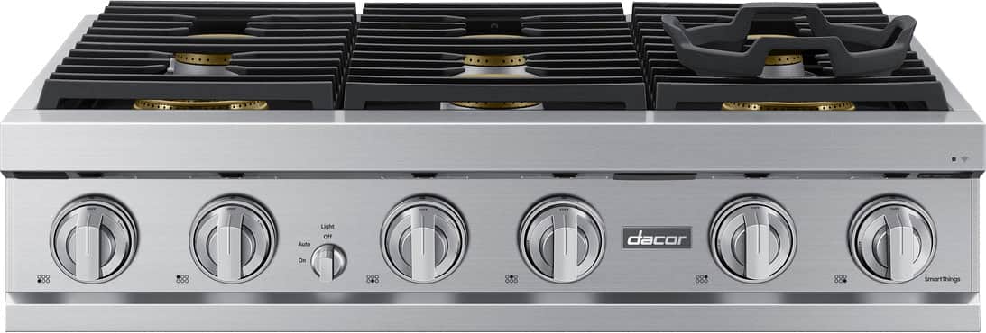 Dacor - 36" Built-In Gas Rangetop with 6 Burners - Silver Stainless Steel product image