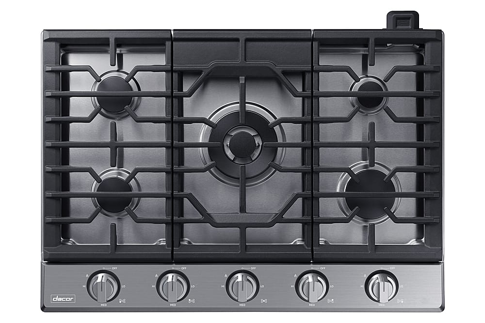 Dacor - Transitional 30" Built-In Gas Cooktop with 6 burners and SimmerSear, Liquid Propane Convertible - Silver Stainless S…