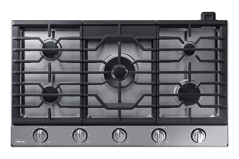 Dacor - Transitional 36" Built-In Gas Cooktop with 6 burners and SimmerSear, Liquid Propane Convertible - Silver Stainless S…
