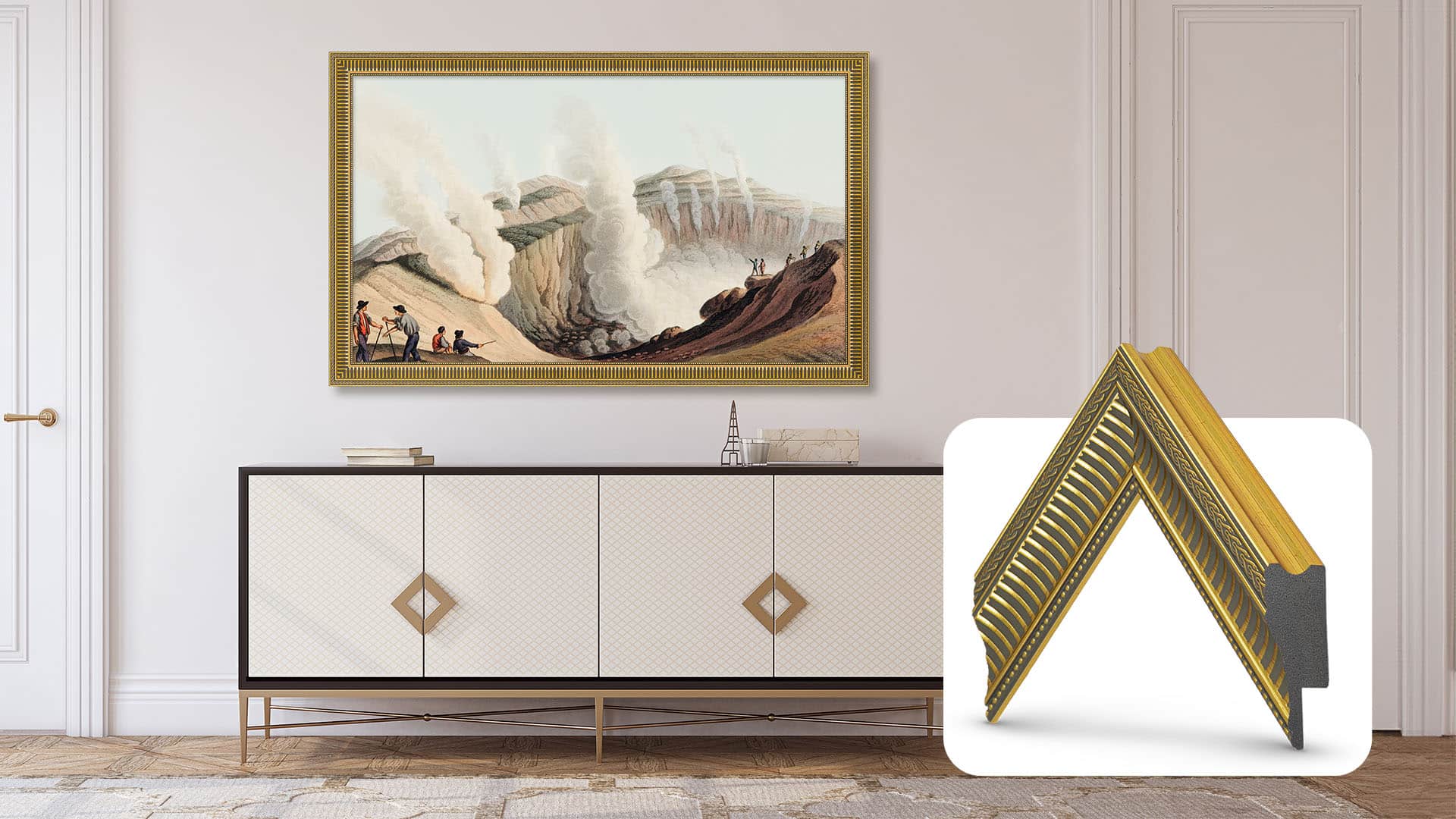 Deco TV Frames - 65" Slim Bezel for Samsung The Frame TV - Empire Gold product image