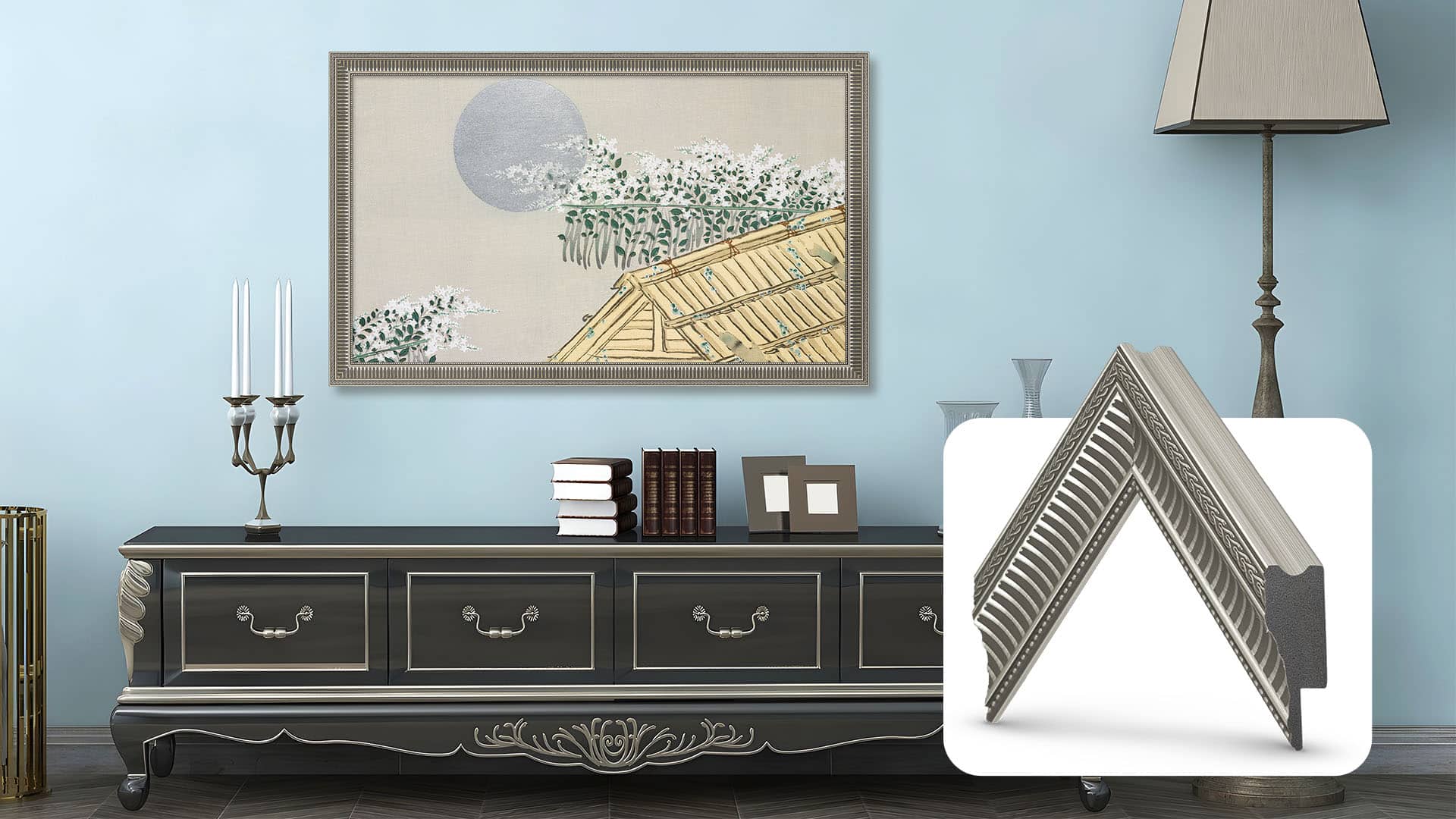 Deco TV Frames - 65" Slim Bezel for Samsung The Frame TV - Empire Silver product image