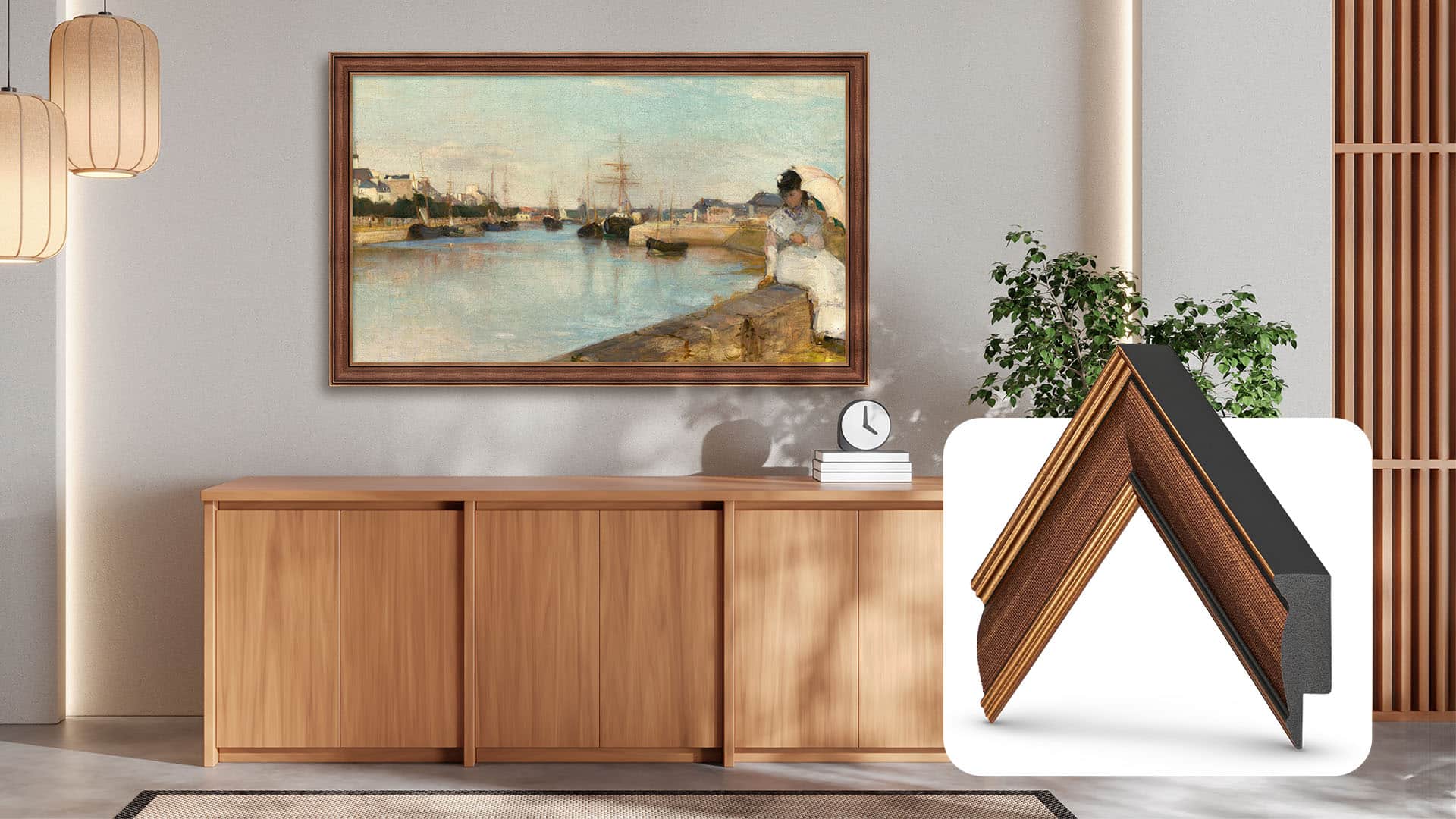 Deco TV Frames - 65" Slim Bezel for Samsung The Frame TV - Industrial Copper product image