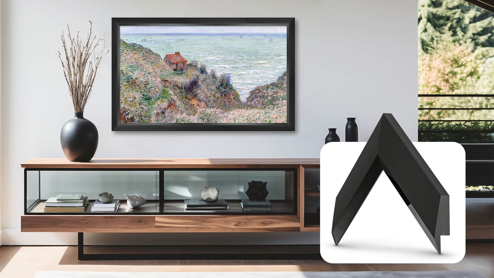 Deco TV Frames - 65" Slim Bezel for Samsung The Frame TV - Modern Tuxedo Black product image