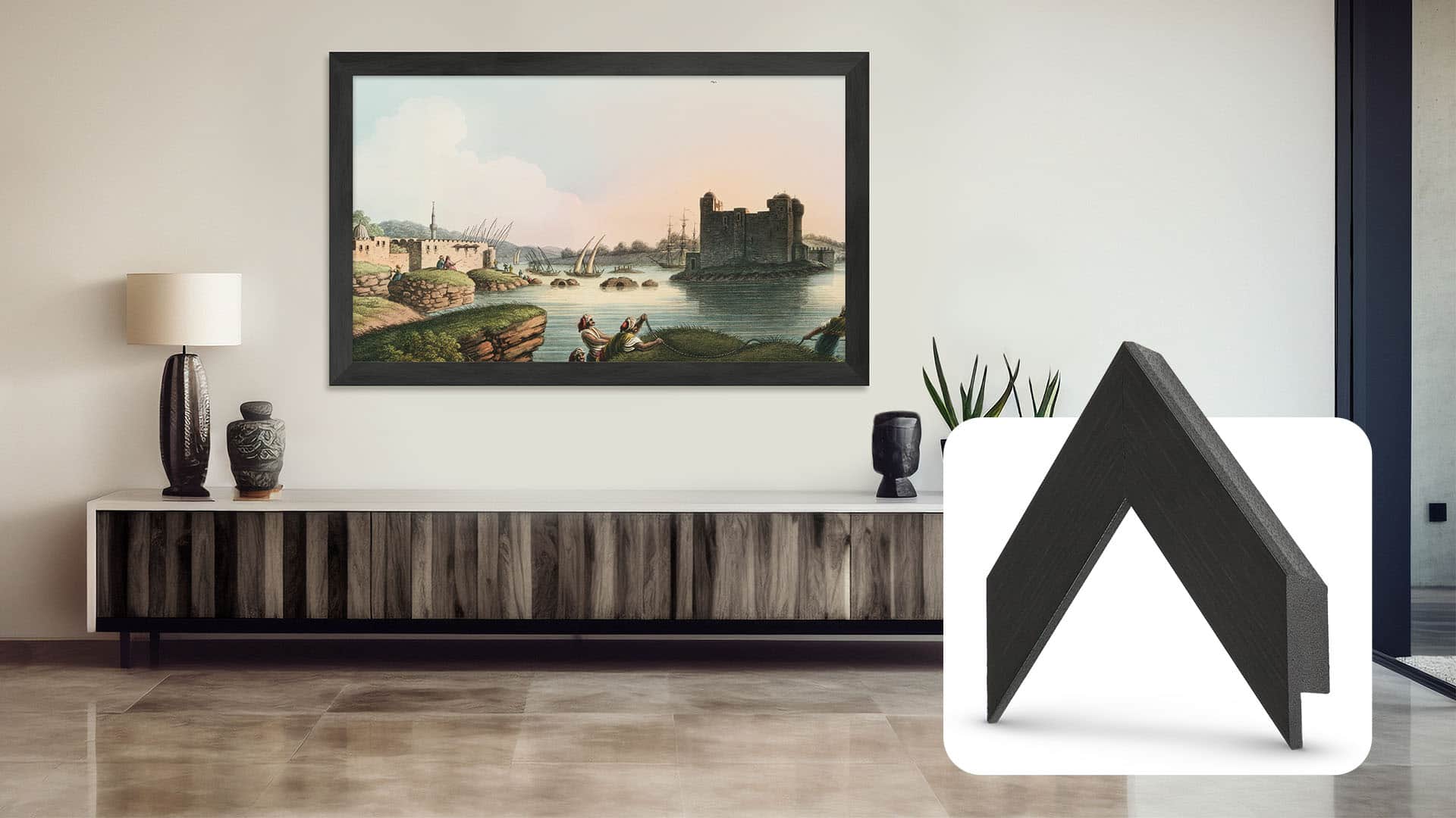 Deco TV Frames - 65" Slim Bezel for Samsung The Frame TV - Museum Espresso product image