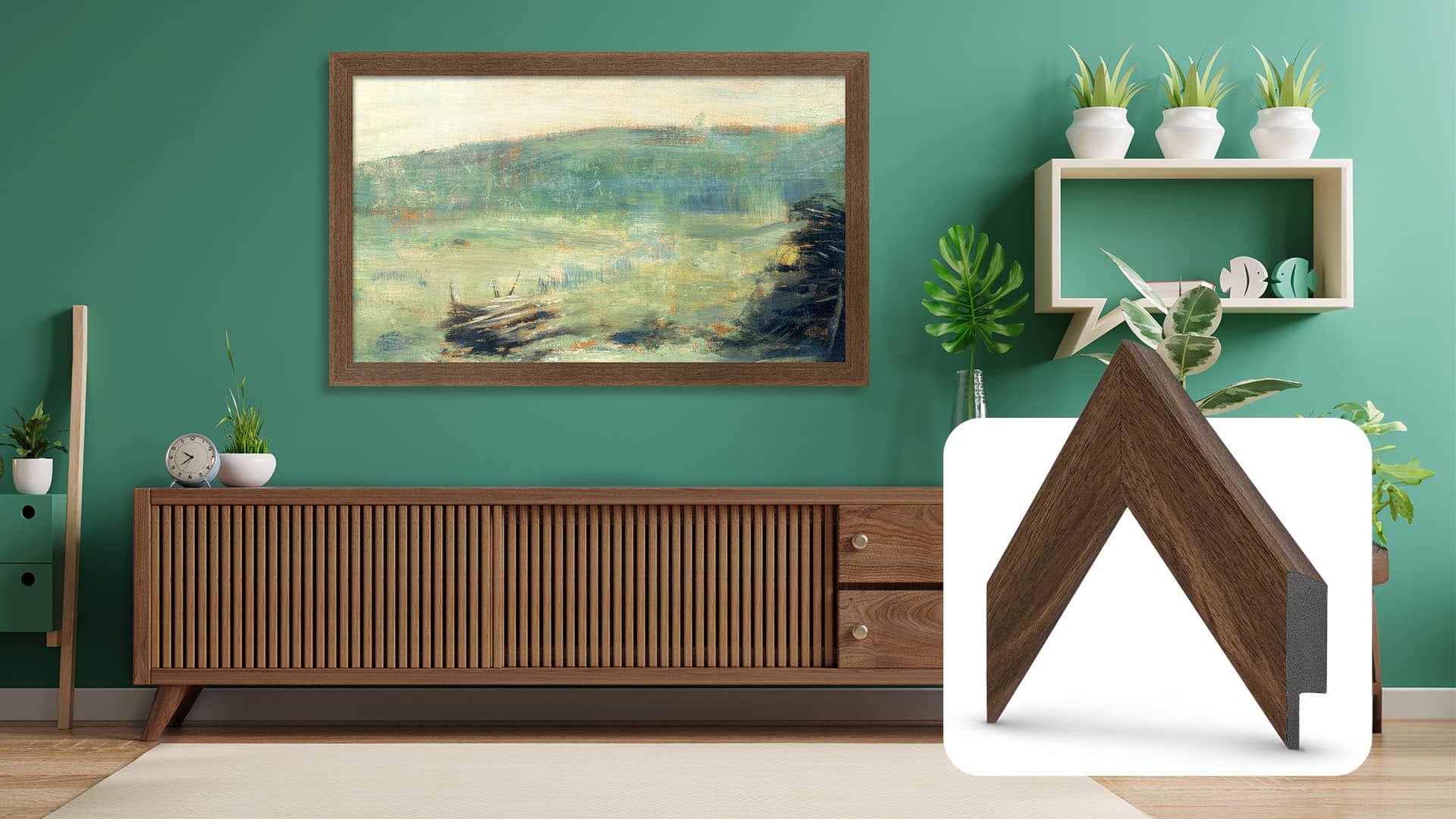 Deco TV Frames - 65" Slim Bezel for Samsung The Frame TV - Museum Walnut product image