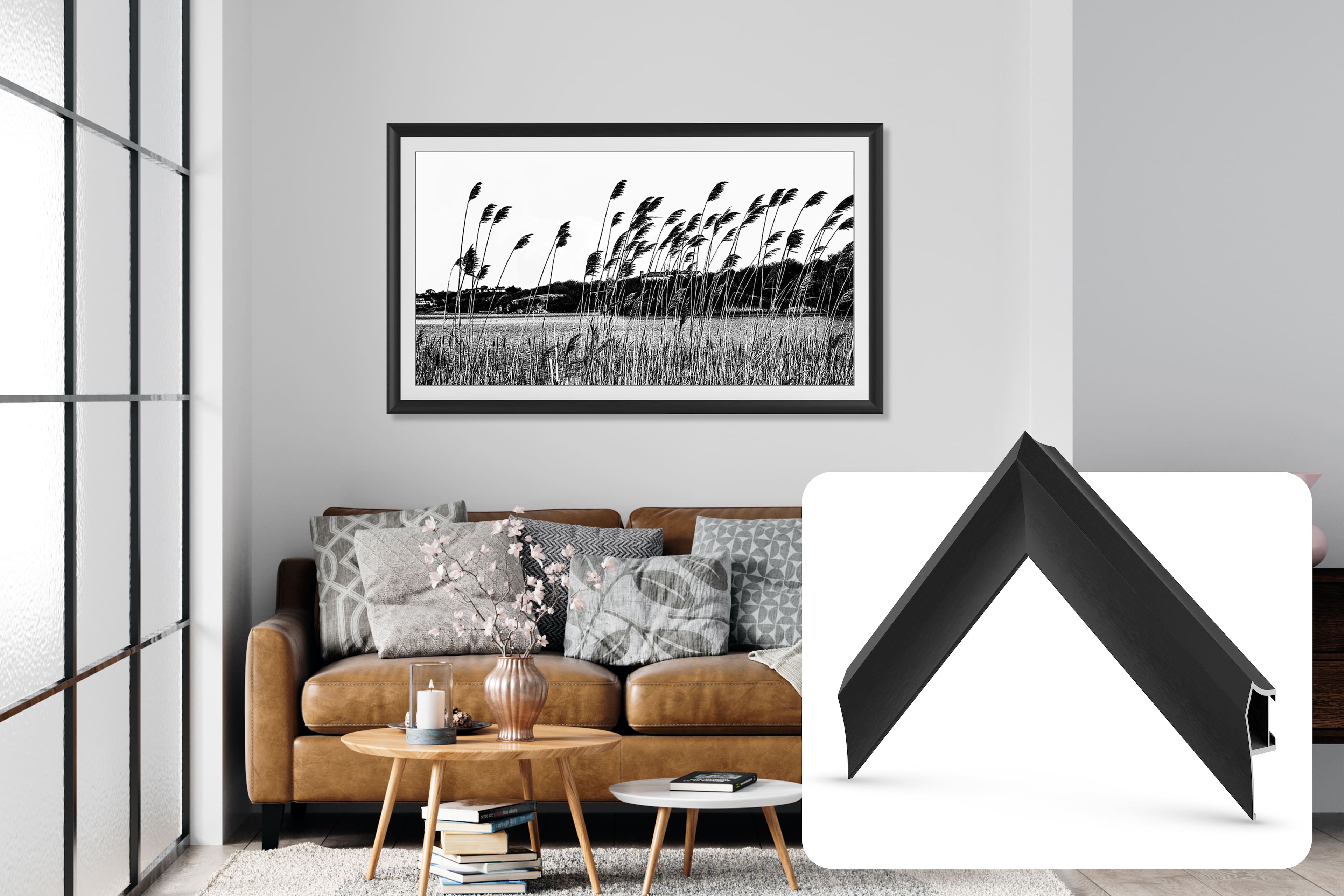 Deco TV Frames - Alloy Prismatic Bezel for Samsung The Frame TV - 50" - Anodized Black product image