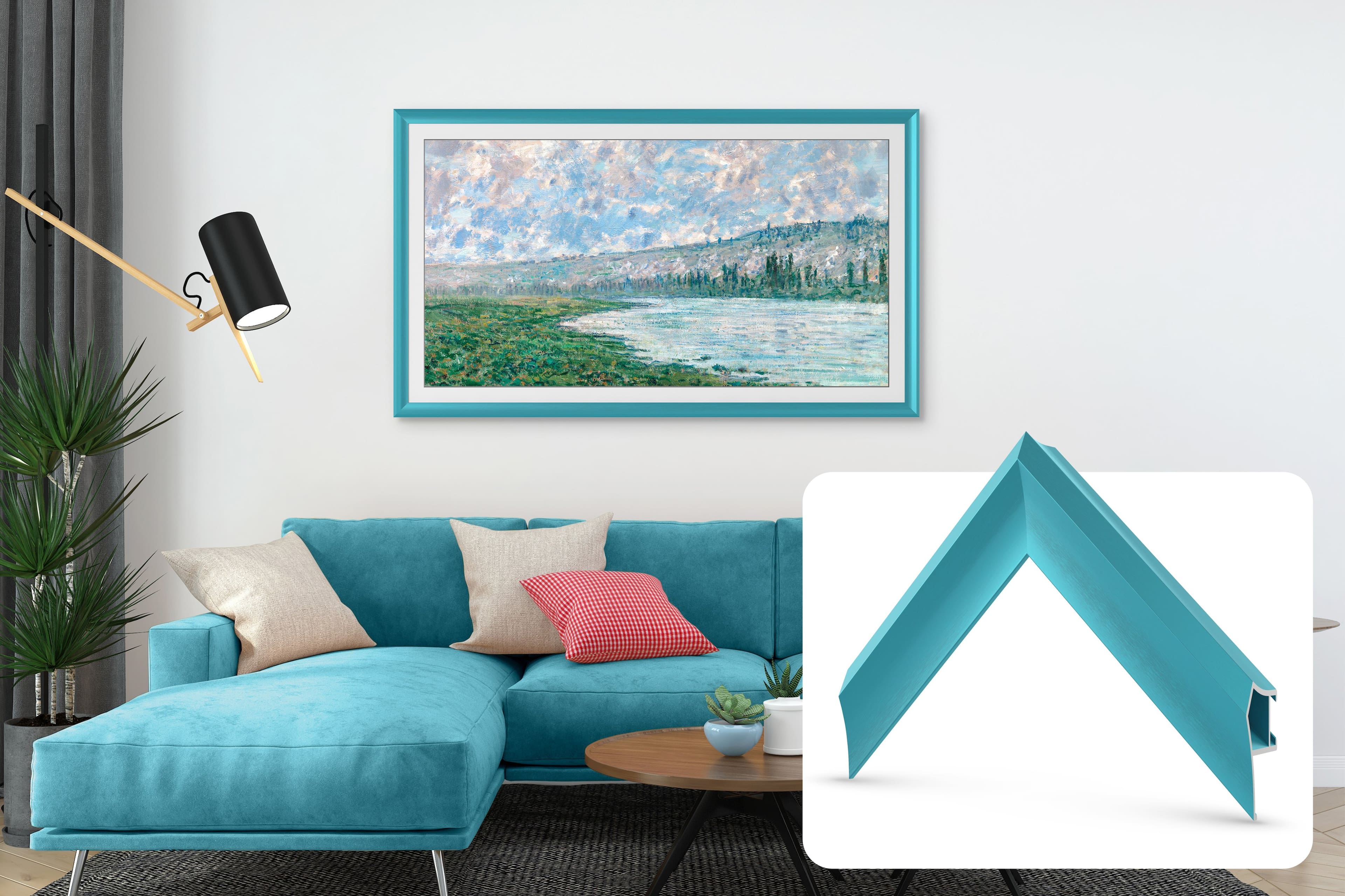 Deco TV Frames - Alloy Prismatic Bezel for Samsung The Frame TV - 50" - Caribbean Turquoise product image