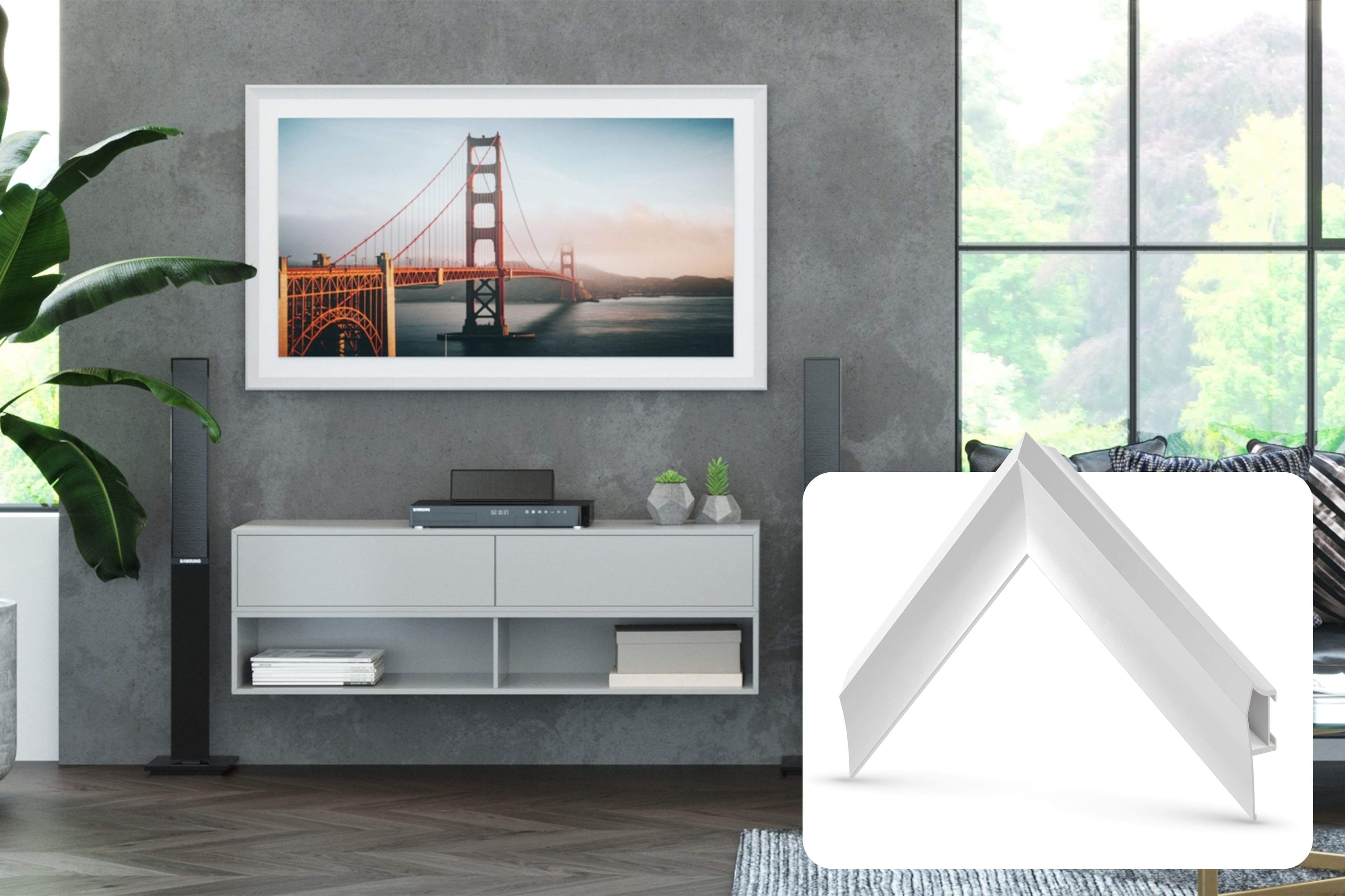 Deco TV Frames - Alloy Prismatic Bezel for Samsung The Frame TV - 55" - Pure White product image