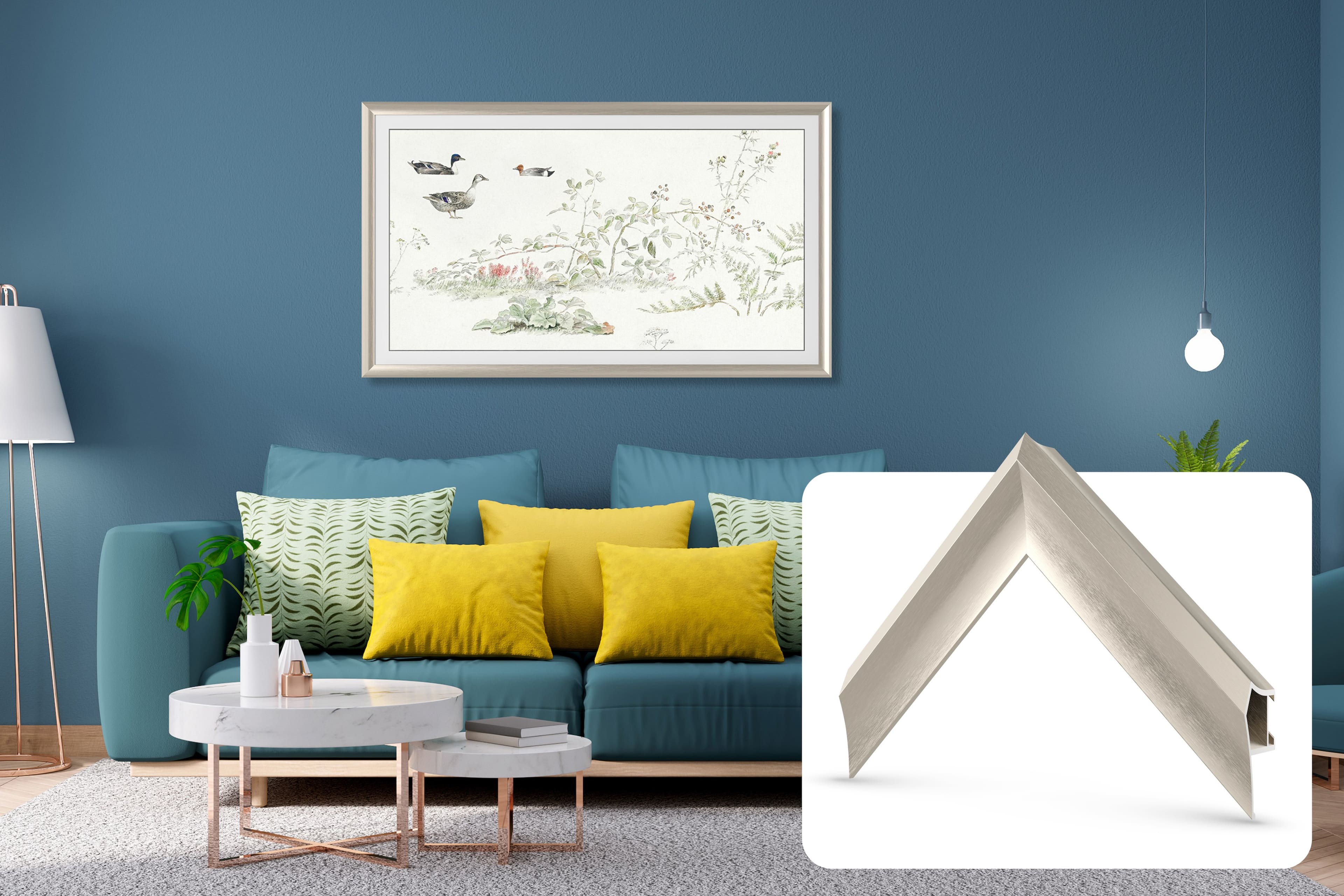 Deco TV Frames - Alloy Prismatic Bezel for Samsung The Frame TV - 65" - German Silver product image