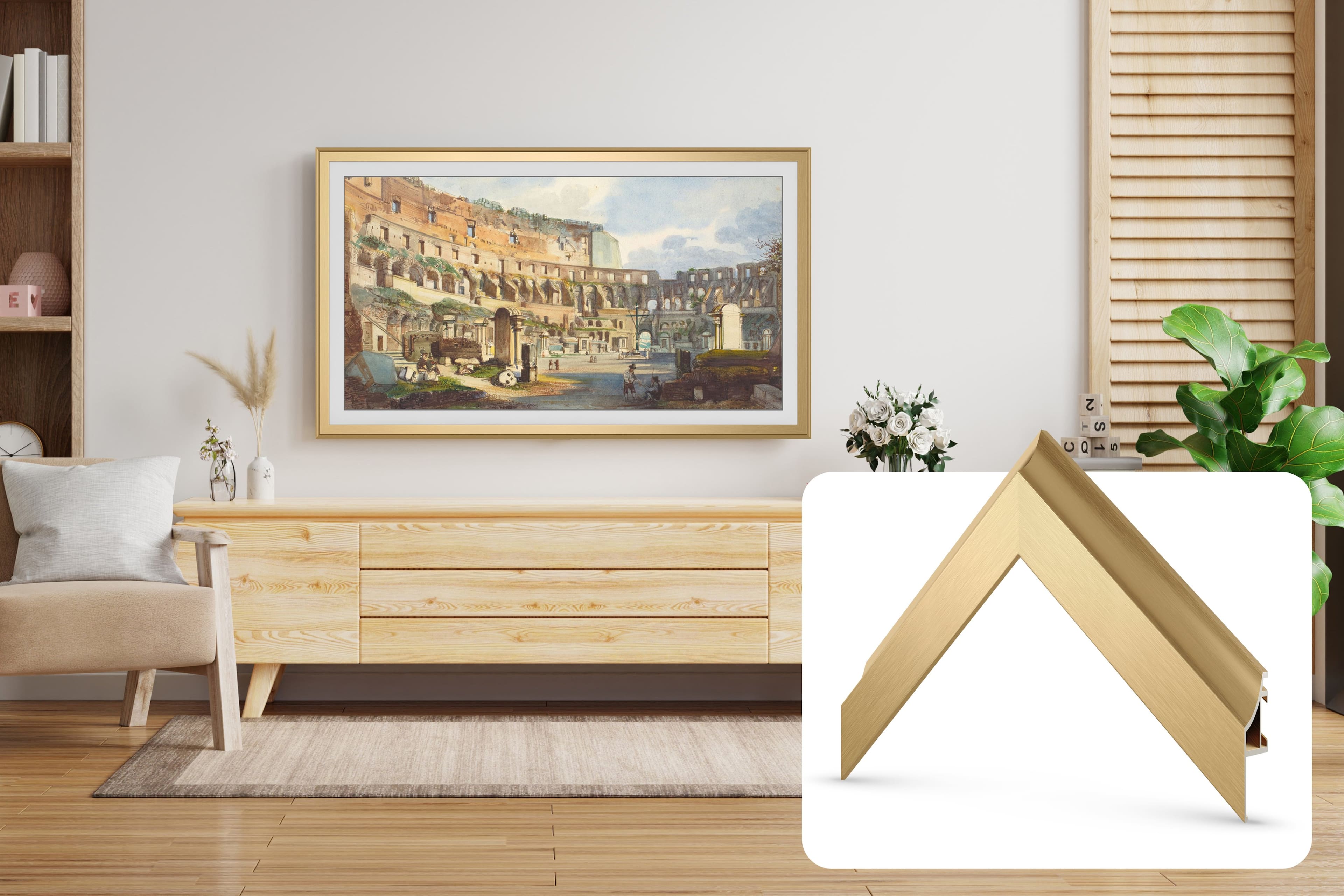 Deco TV Frames - Alloy Prismatic Bezel for Samsung The Frame TV - 65" - Pale Gold product image