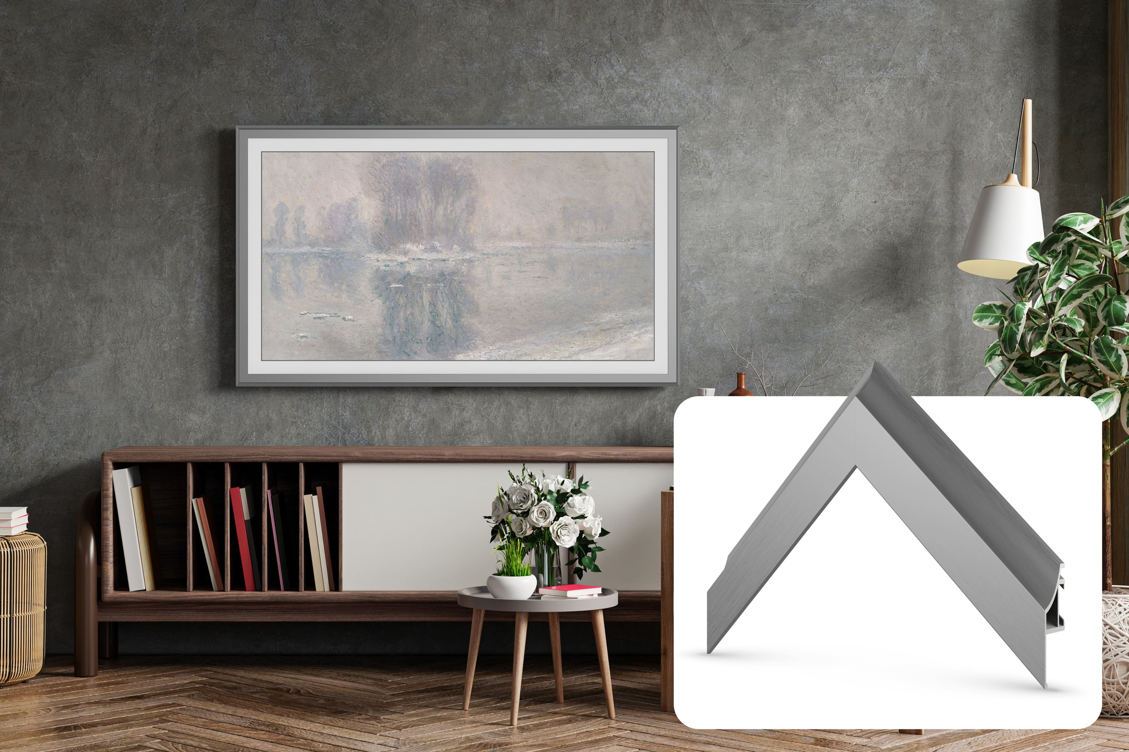 Deco TV Frames - Alloy Scoop Bezel for Samsung The Frame and Frame Pro TV - 55" - Anodized Black product image