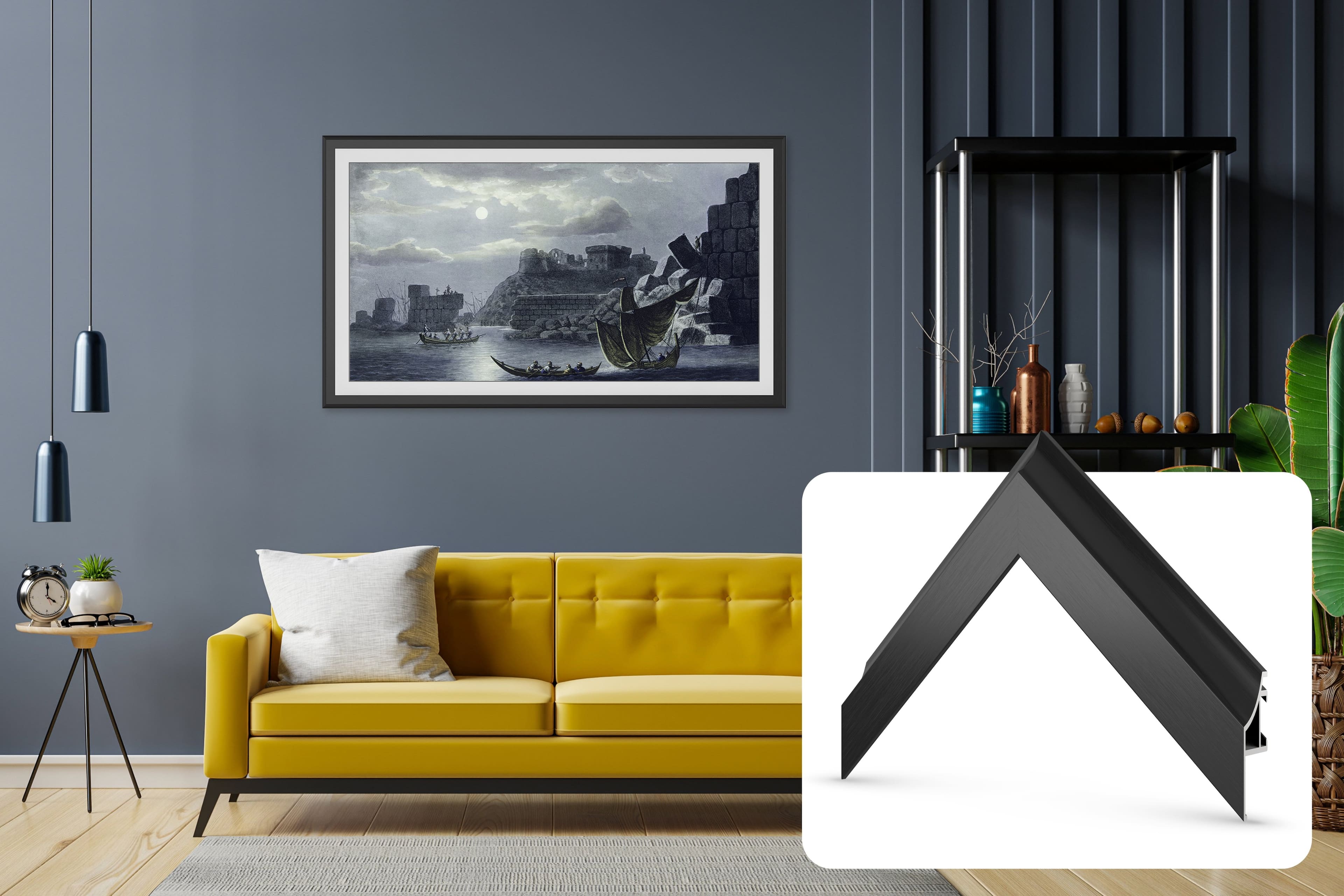 Deco TV Frames - Alloy Scoop Bezel for Samsung The Frame and Frame Pro TV - 65" - Anodized Black product image