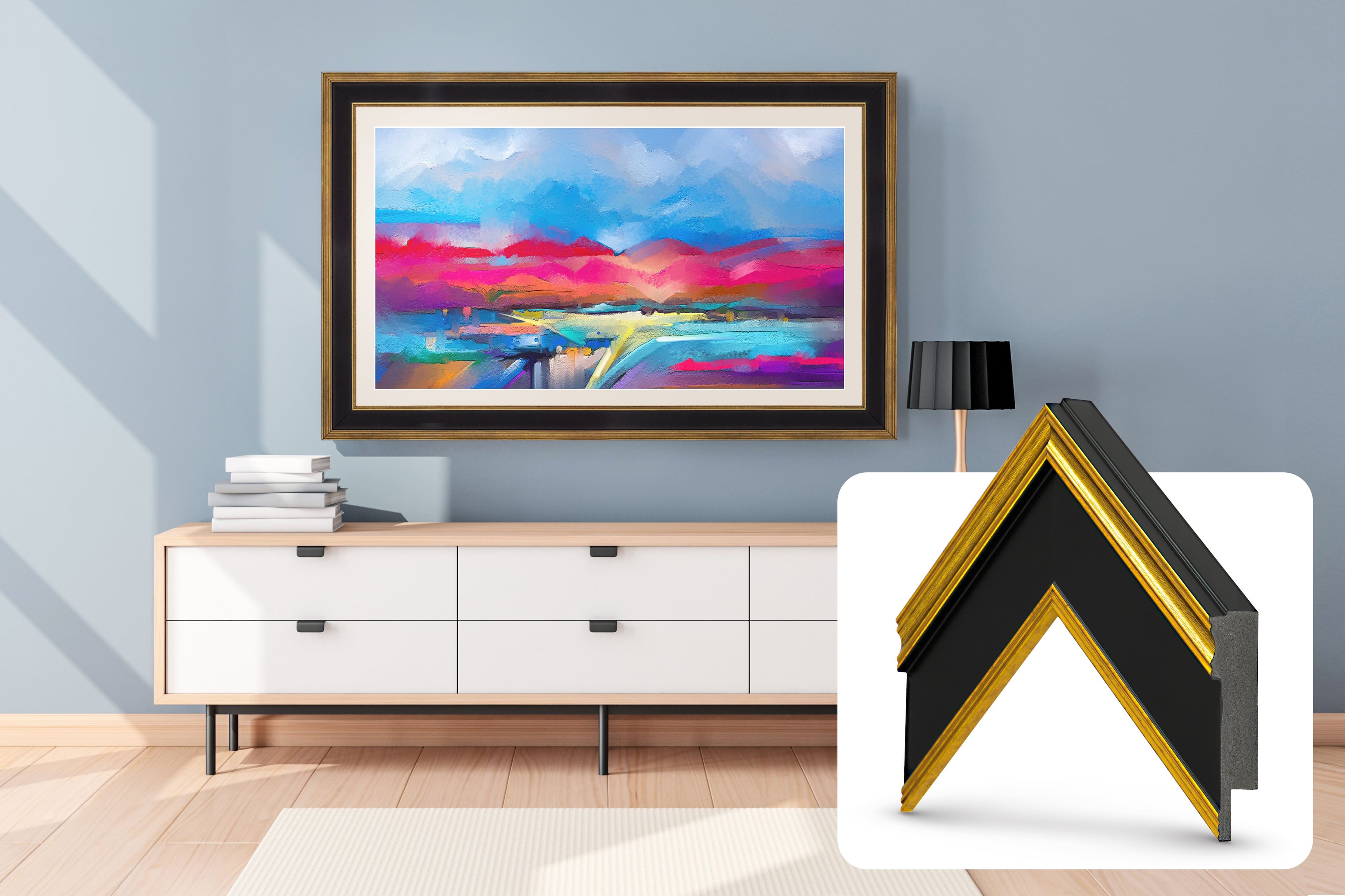 Deco TV Frames - Premiere Bezel for Samsung the Frame TV - 43" - Antique Gold/Black product image
