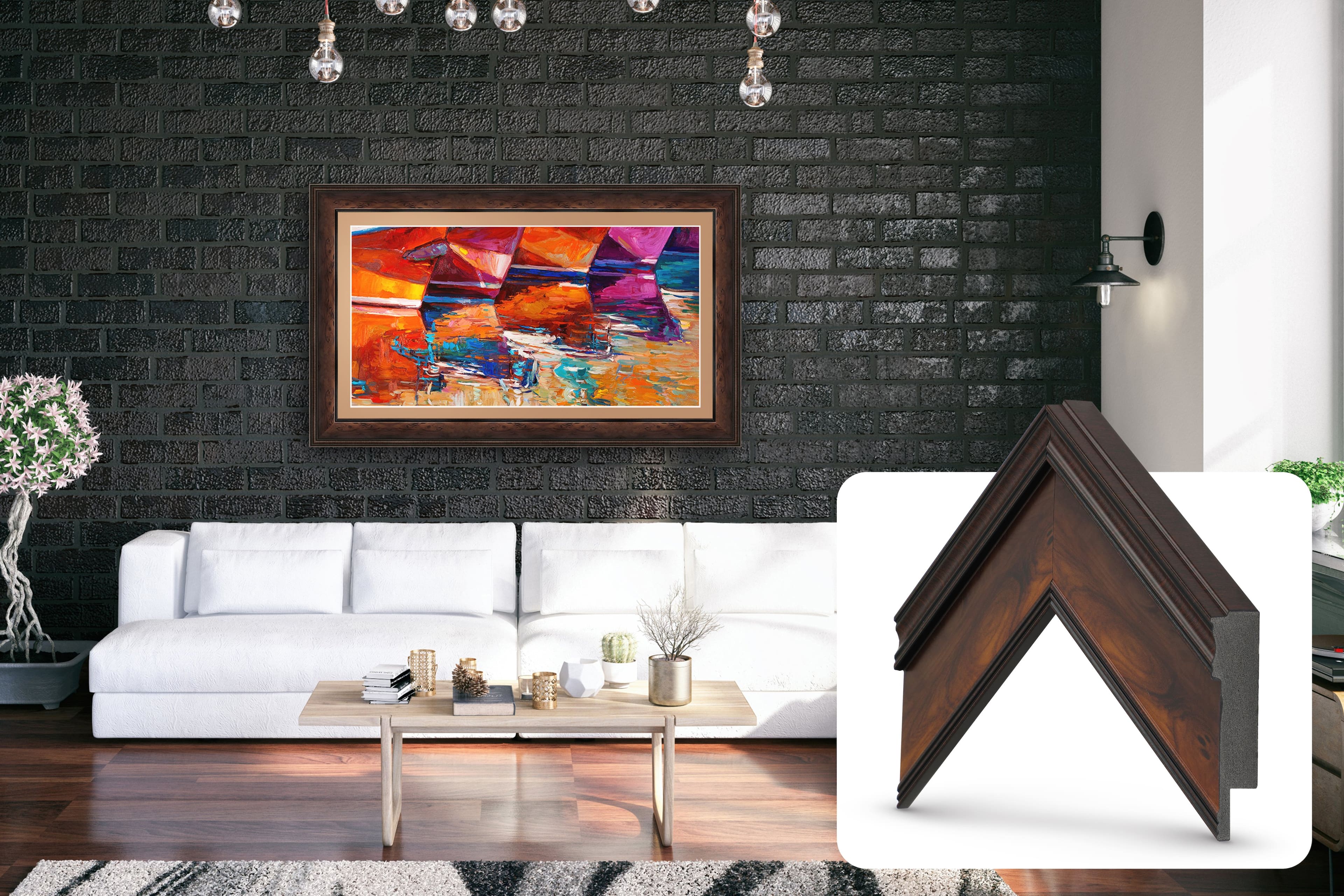 Deco TV Frames - Premiere Bezel for Samsung the Frame TV - 50" - Burlwood product image