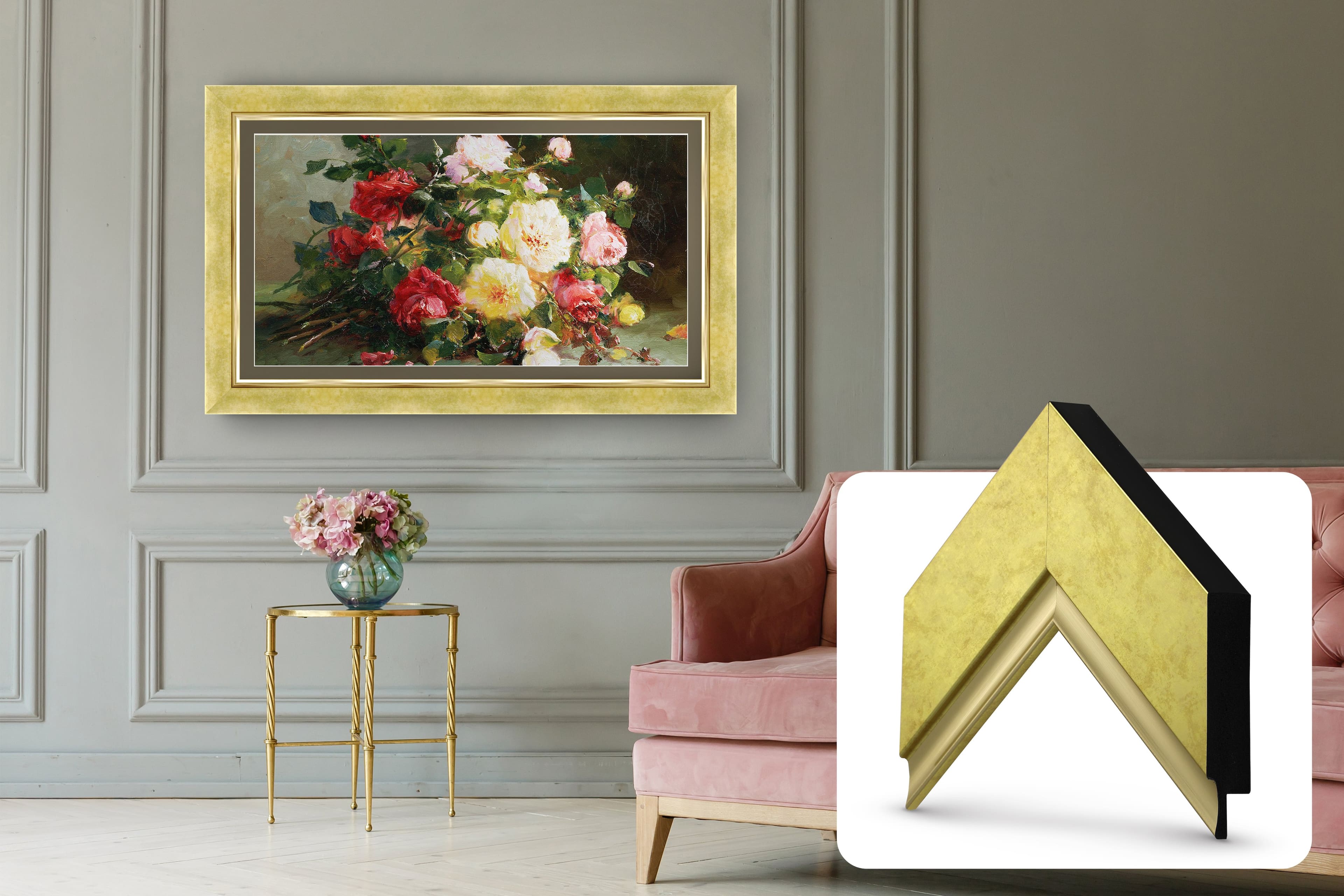 Deco TV Frames - Premiere Bezel for Samsung the Frame TV - 65" - Contemporary Gold product image