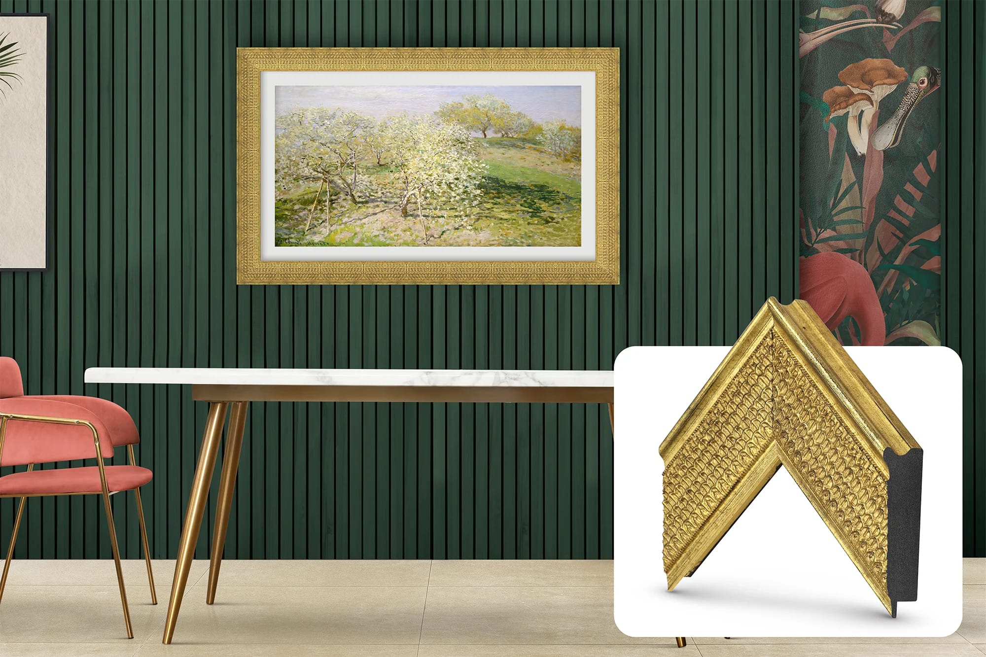 Deco TV Frames - Premiere Bezel for Samsung the Frame TV - 65" - Gatsby Gold product image