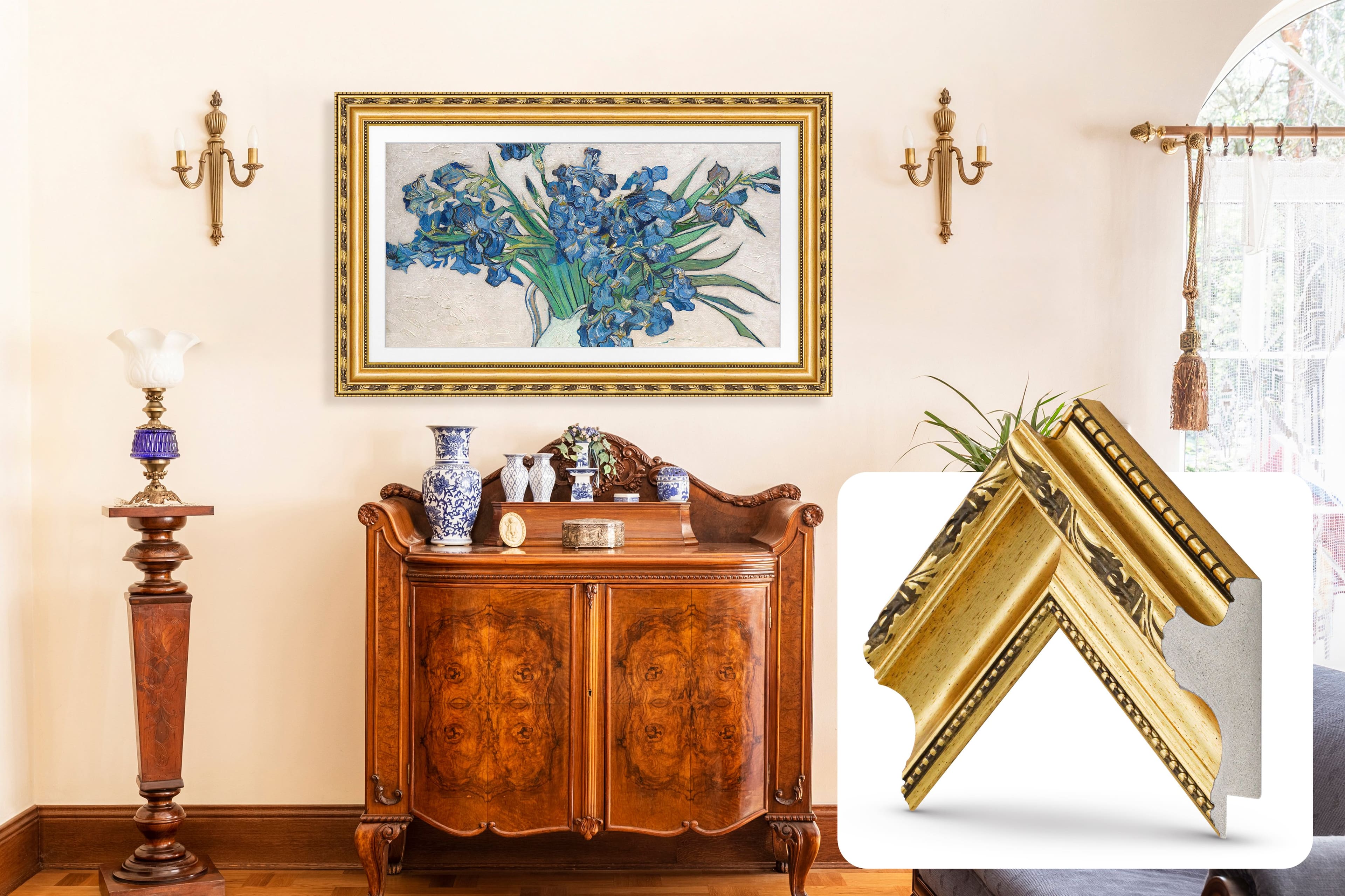 Deco TV Frames - Premiere Bezel for Samsung the Frame TV - 65" - Ornate Gold product image