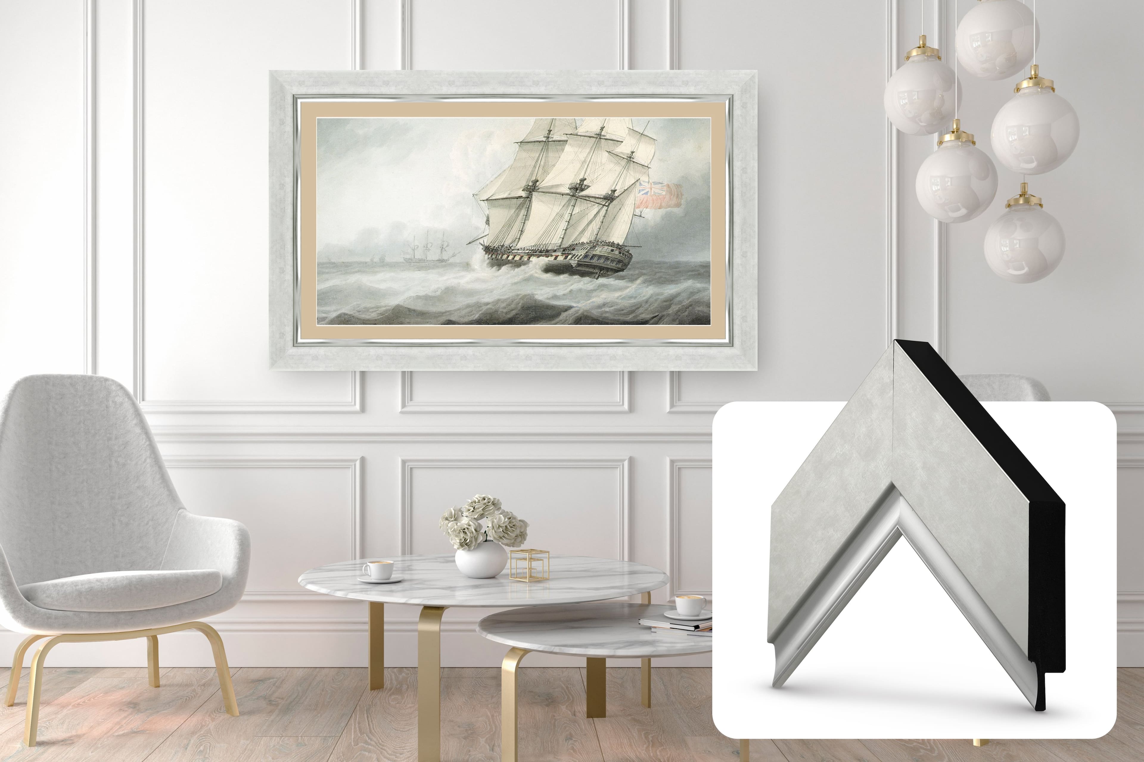 Deco TV Frames - Premiere Bezel for Samsung the Frame TV - 75" - Contemporary Silver product image