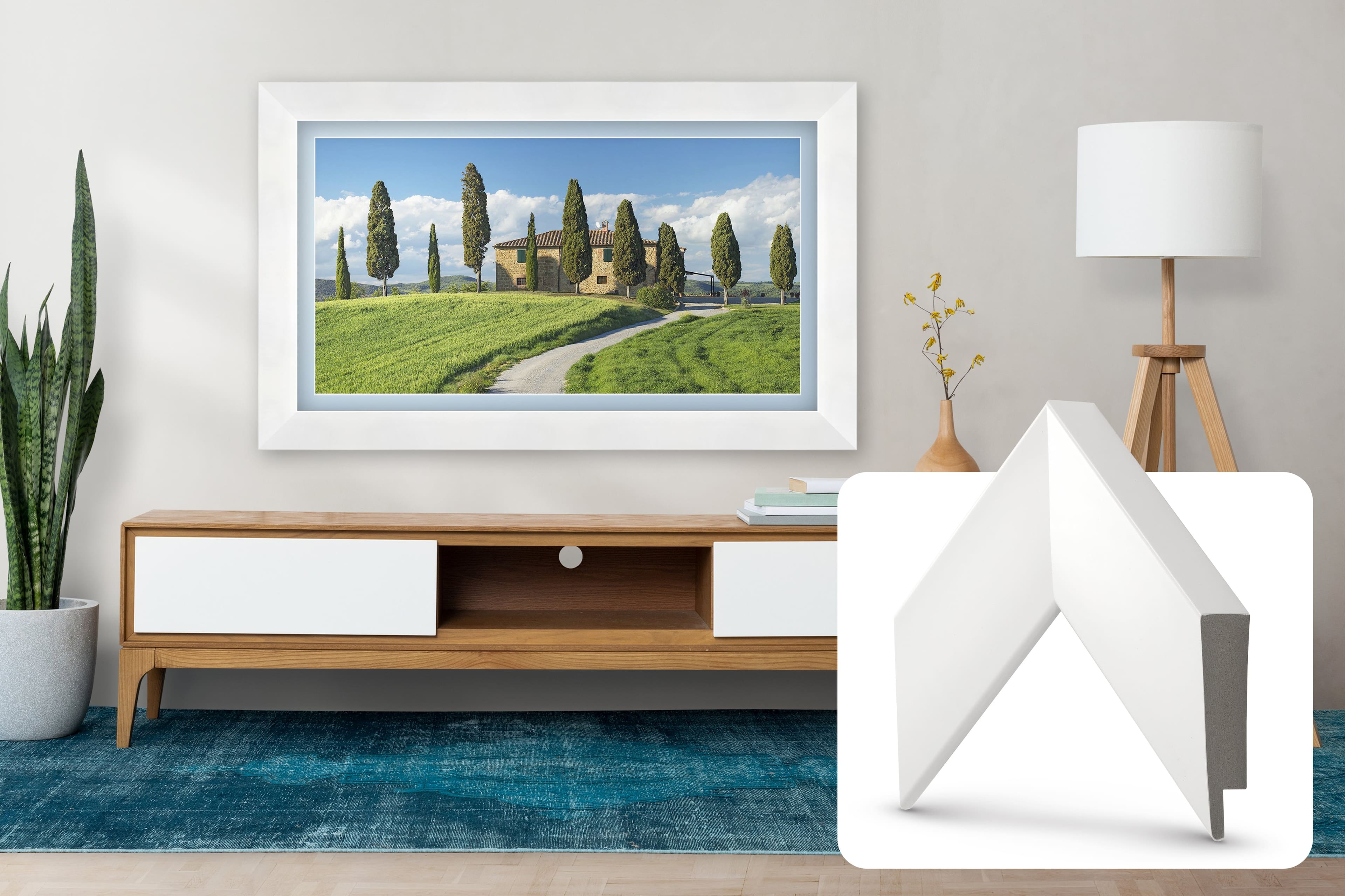 Deco TV Frames - Premiere Bezel for Samsung the Frame TV - 85" - Gloss White product image