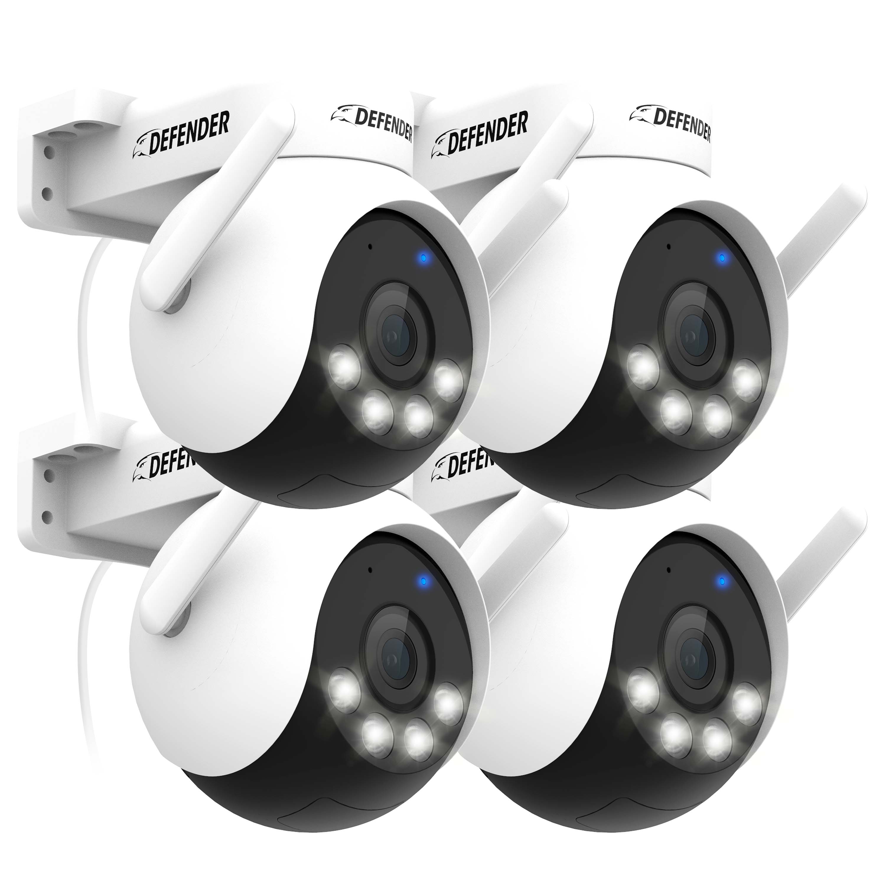 Defender - AI 4K Everwatch PTZ 360° Wi-Fi 6 Plug-in Security Camera, Color Night Vision, AI-Tracking, Easy Setup , 2 Pack -…