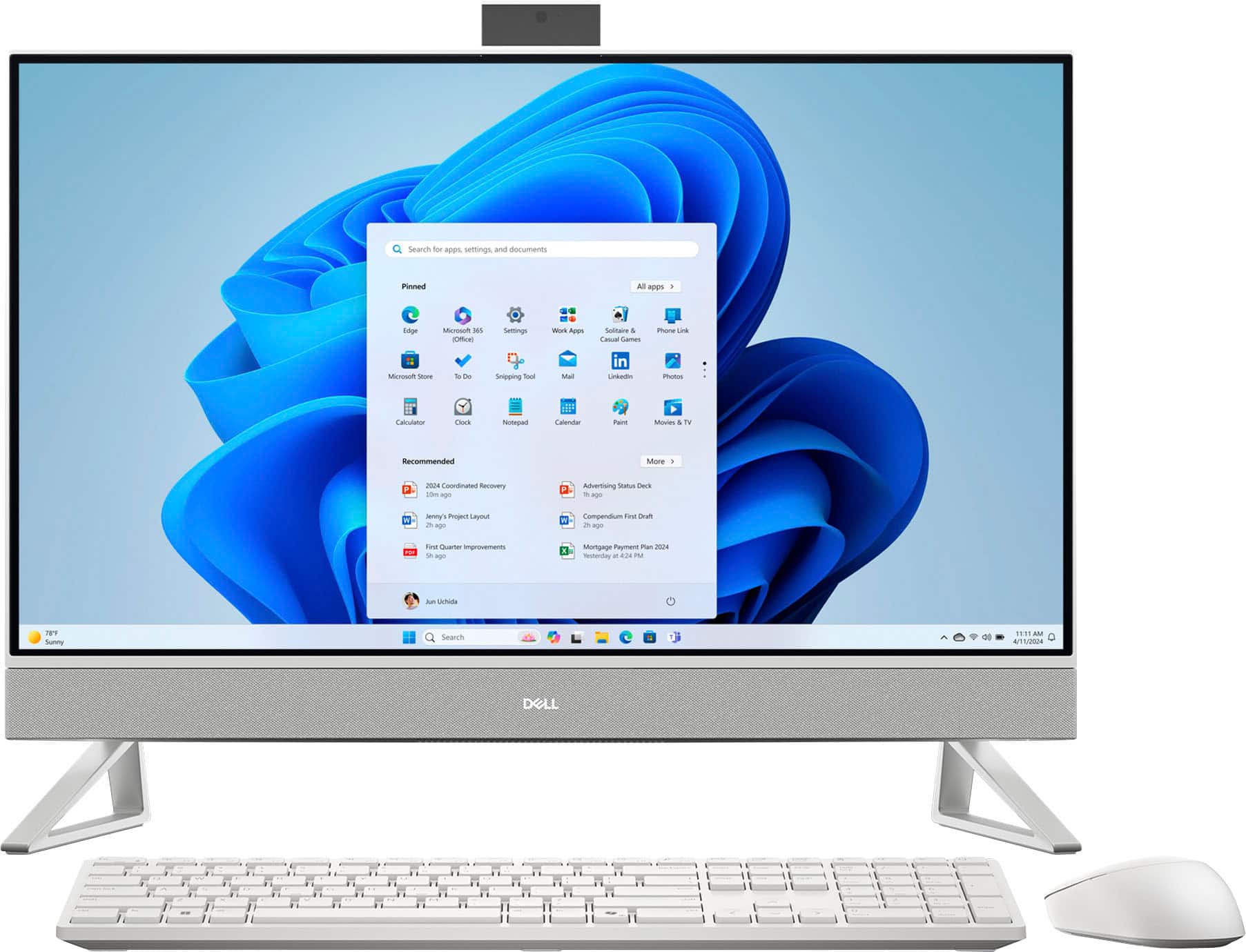 Dell - 27" 2K Touchscreen All-in-One - Intel Core 7 150U 2024 - 32GB Memory - NVIDIA GeForce MX570A - 2TB Storage - White pr…